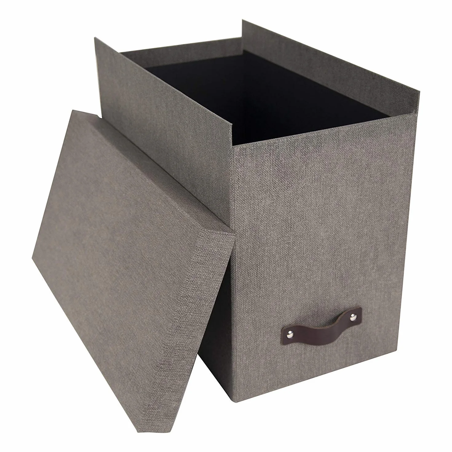 Organizer na dokumenty Bigso Box of Sweden ze skórzanym uchwytem, 8 wiszących plików, szary