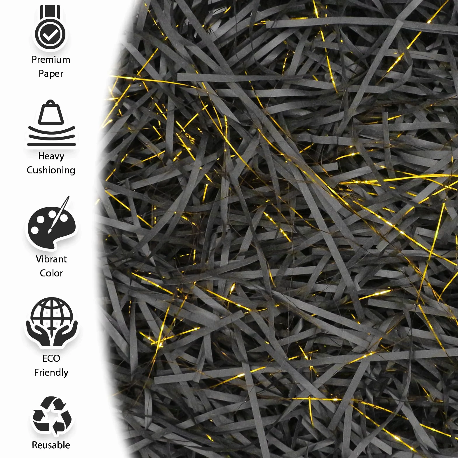 Raffia materiał wypełniający 200 g czarne złoto