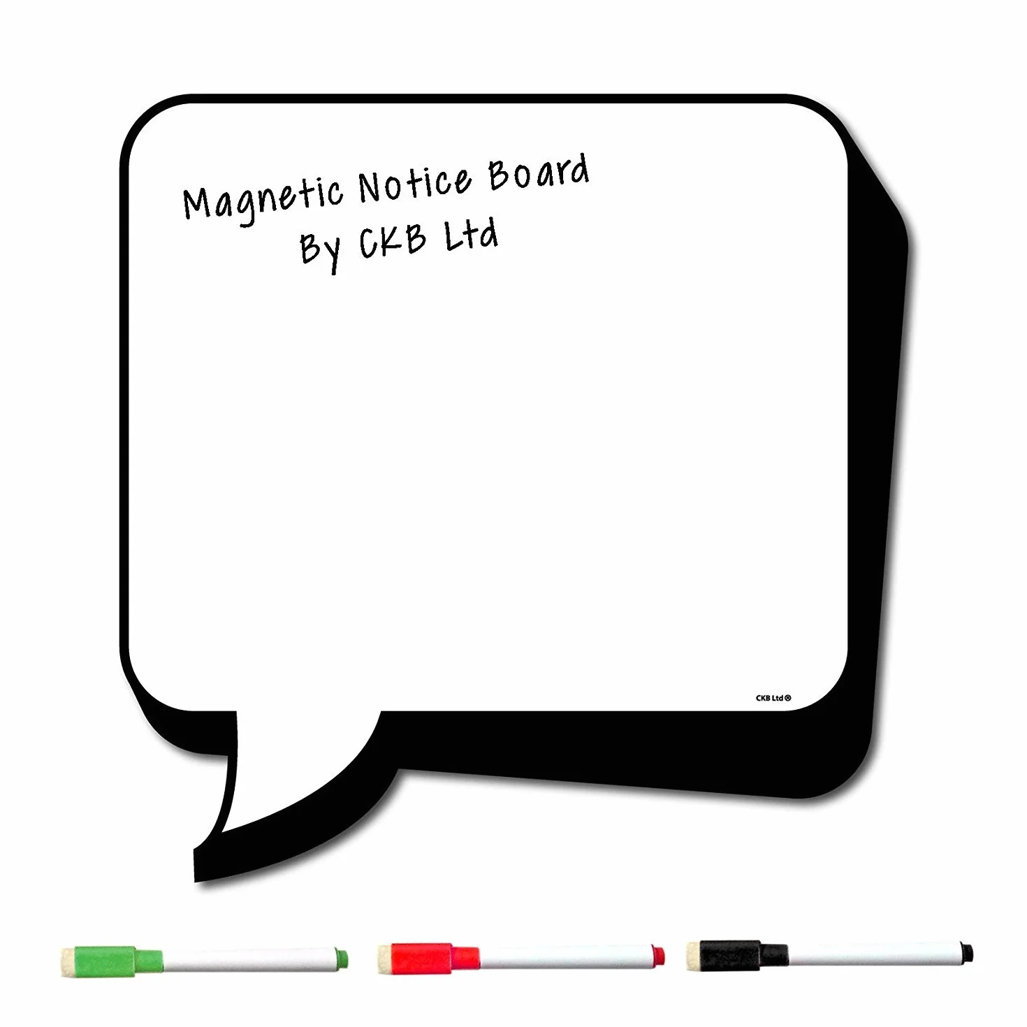 CKB LTD CARTOON SPEECH BUBBLE tablica z przypomnieniami na lodówkę magnetyczna z markerem biała i długopisem - magnes suchościeralny tablica kuchenna notatka duża dzienna planer pusty arkusz