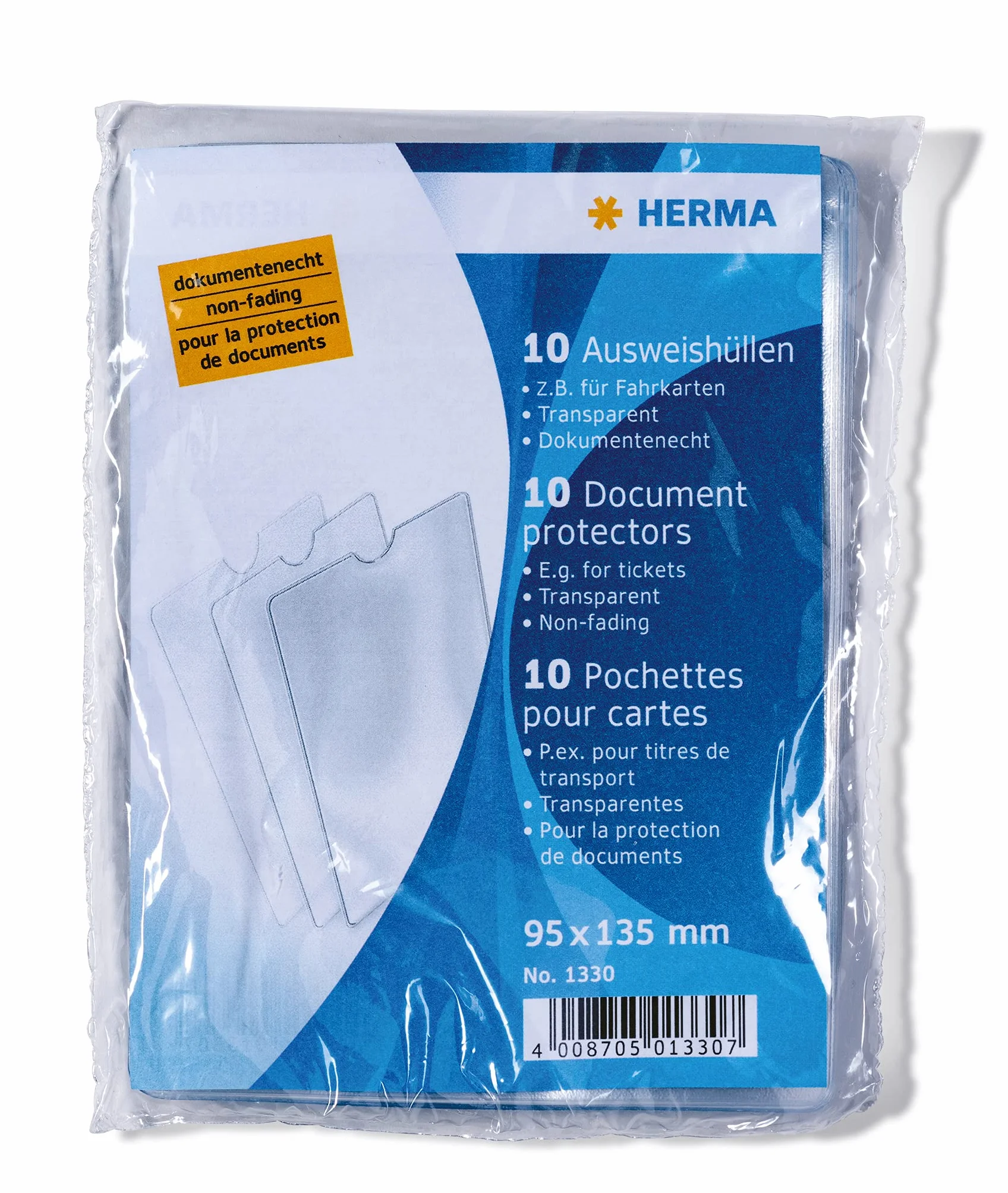 HERMA 1330 etui na kartę szczepień 95x135 mm przezroczyste 10 koszulek