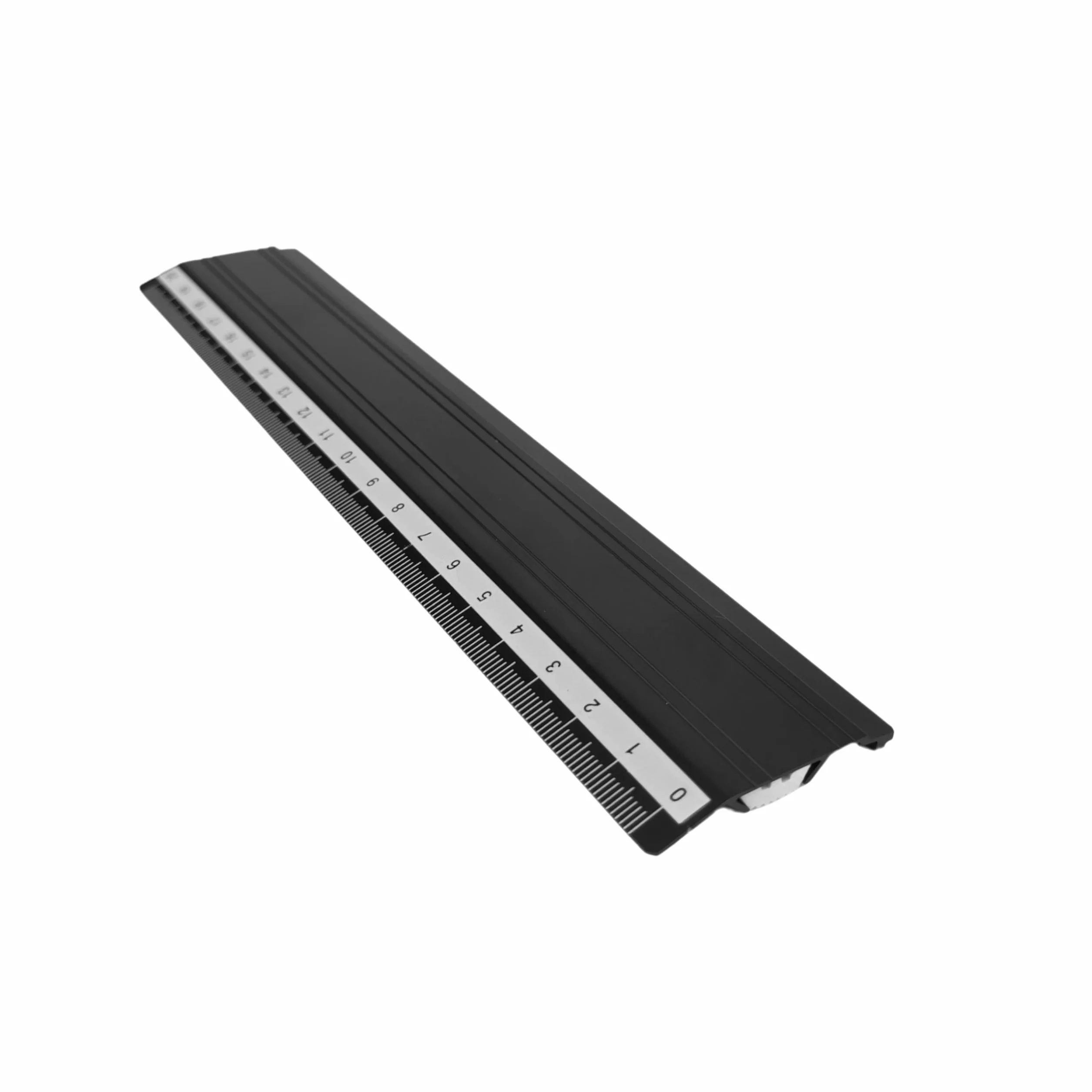 D.RECT 20 cm linijka z aluminium | do szkoły, biura, domu | czarna