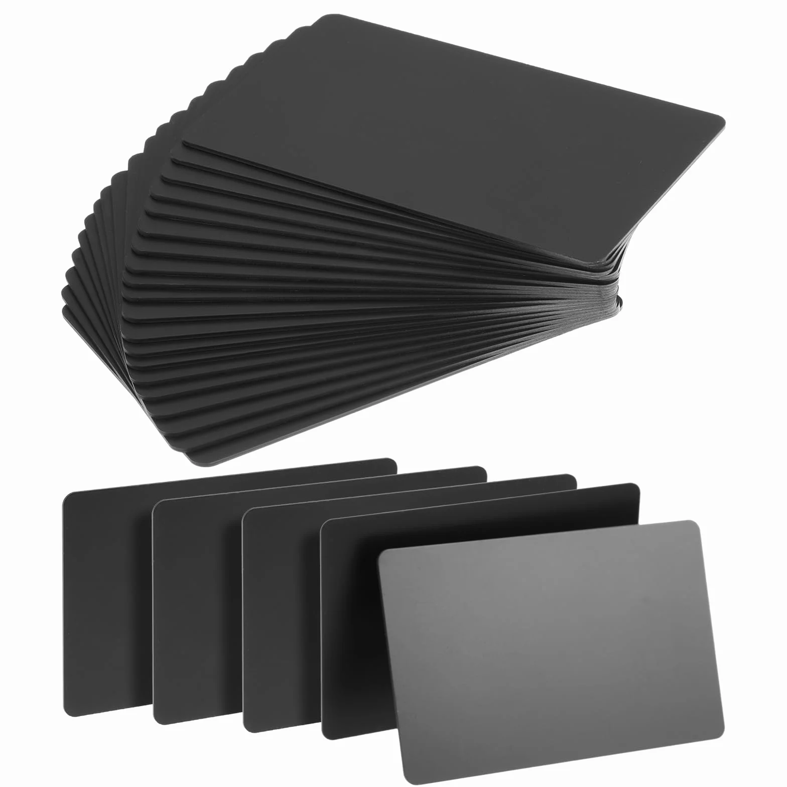 Oruola 25 sztuk metalowych wizytówek, karty NFC dla wszystkich urządzeń obsługujących NFC i karty RFID, karty plastikowe do biura, firmy, sklepu (czarne)