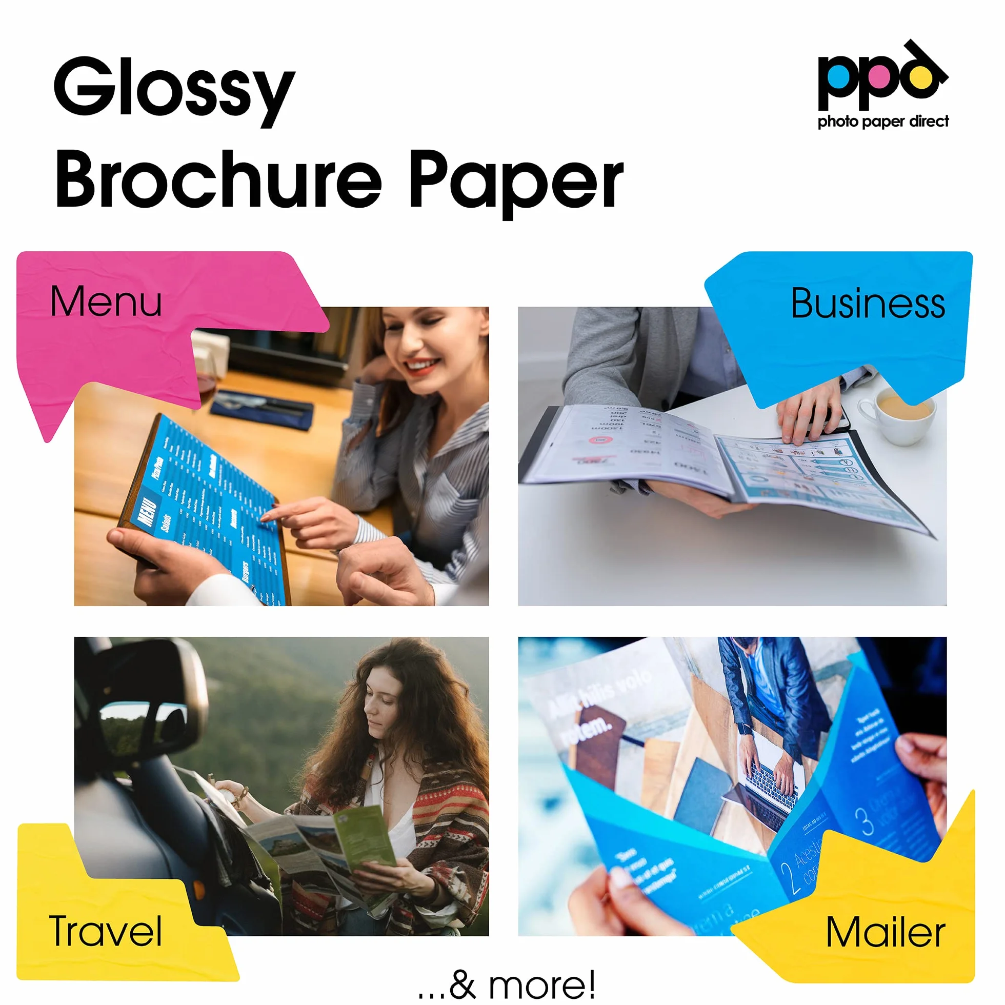 PPD A4 50 Arkuszy 140g Dwustronny Błyszczący Papier Fotograficzny do Drukarek Atramentowych - PPD-72-50