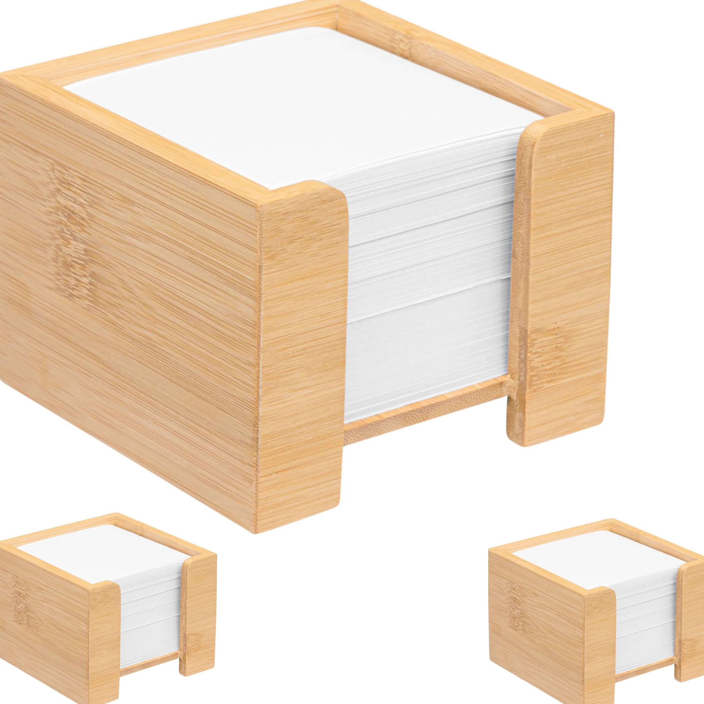 Pudełko na karteczki bambusowe 900 arkuszy 70 g/m² 11,5 x 11,5 x 10,7 cm naturalne