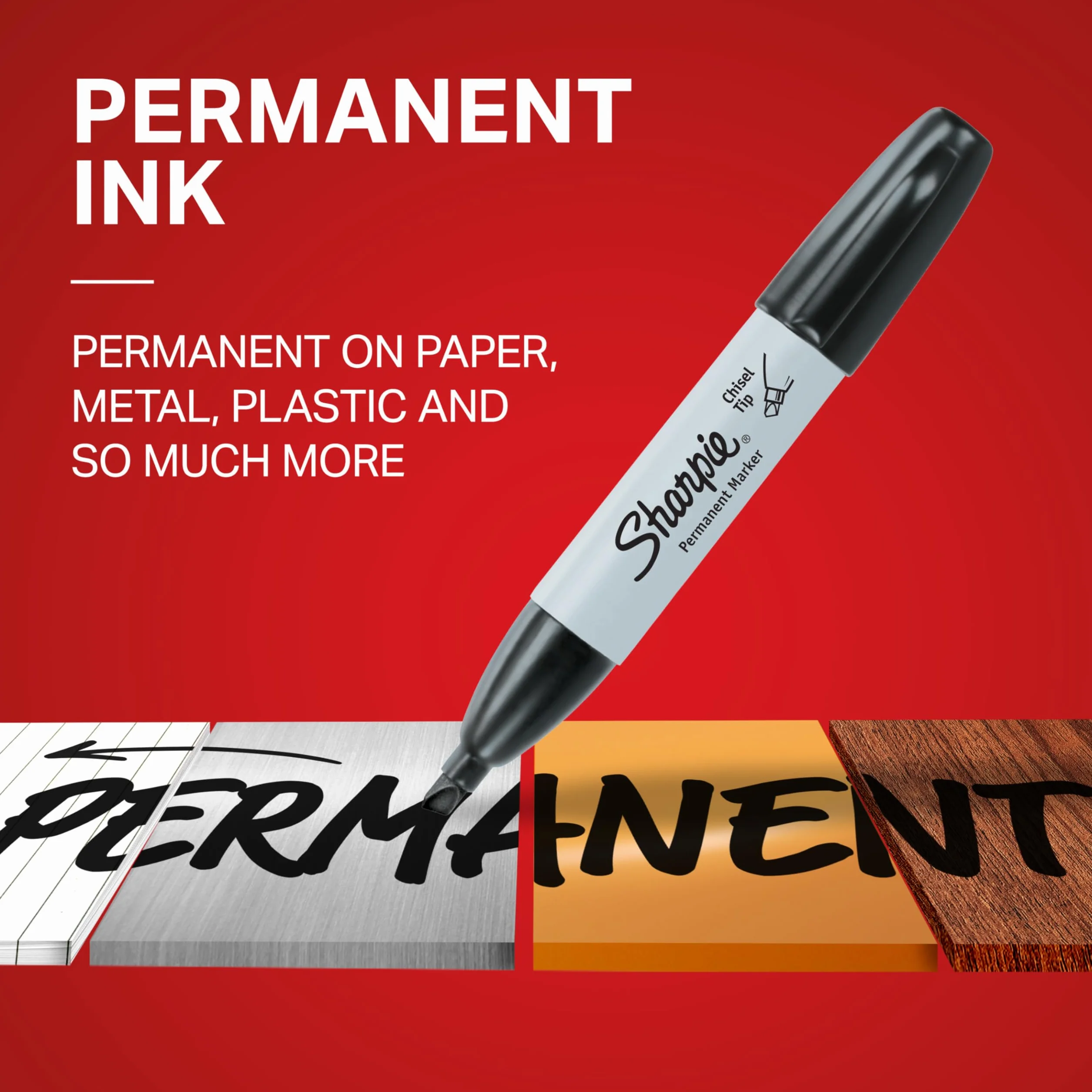 Markery permanentne Sharpie | Płaska końcówka | Czarne | 2 szt.