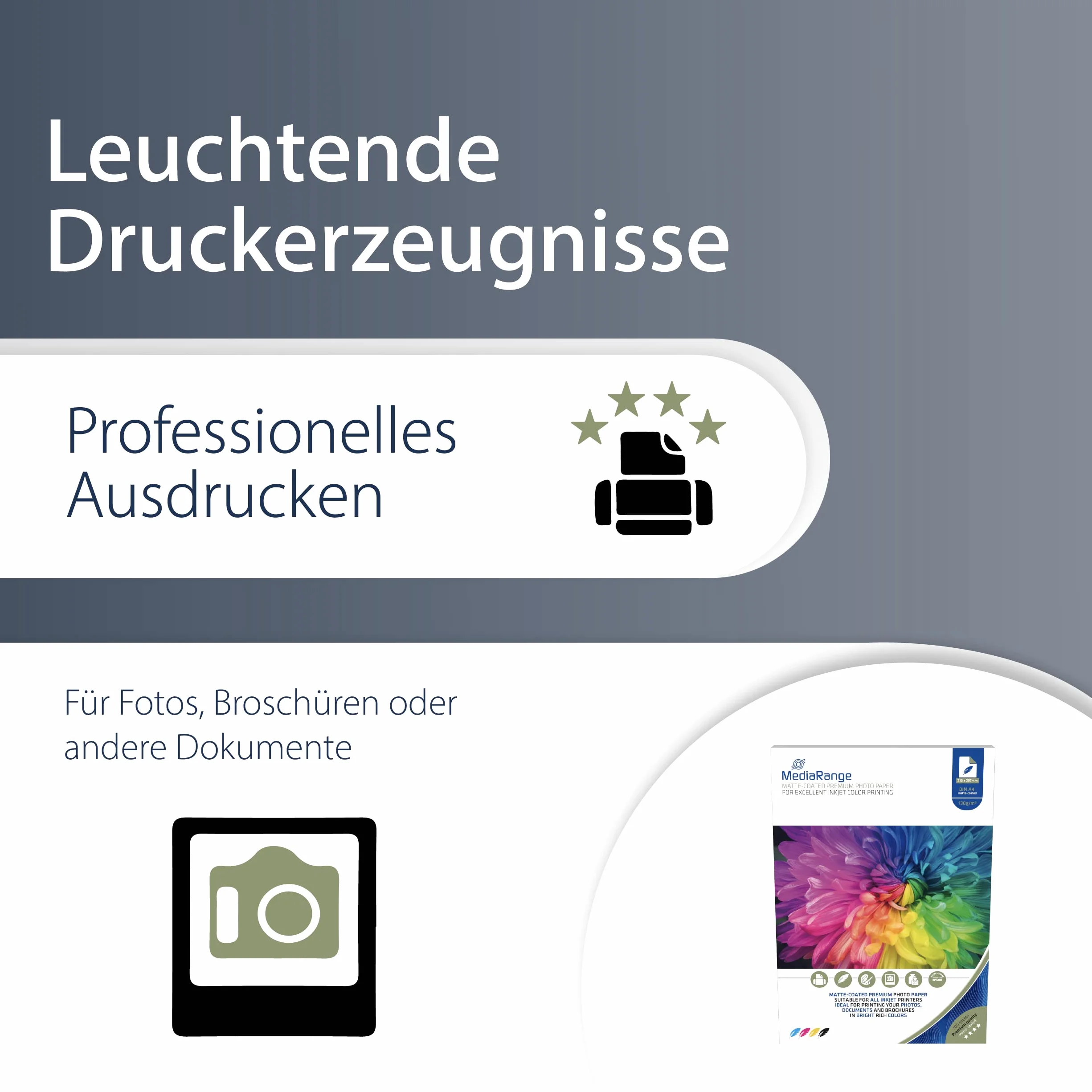 Papier fotograficzny A4 matowy 130 g/m² Mediarge
