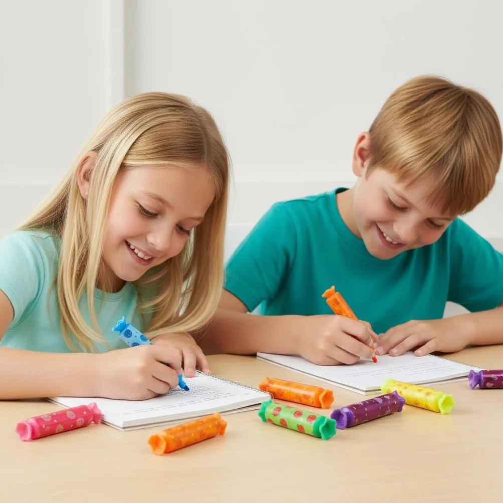 Mini markery tekstowe, 18 sztuk, dla dzieci, uczniów, śmieszne pisaki do przyborów piśmienniczych, słodkich kawaii, na prezenty, imprezę, urodziny, do szkoły, jako upominek