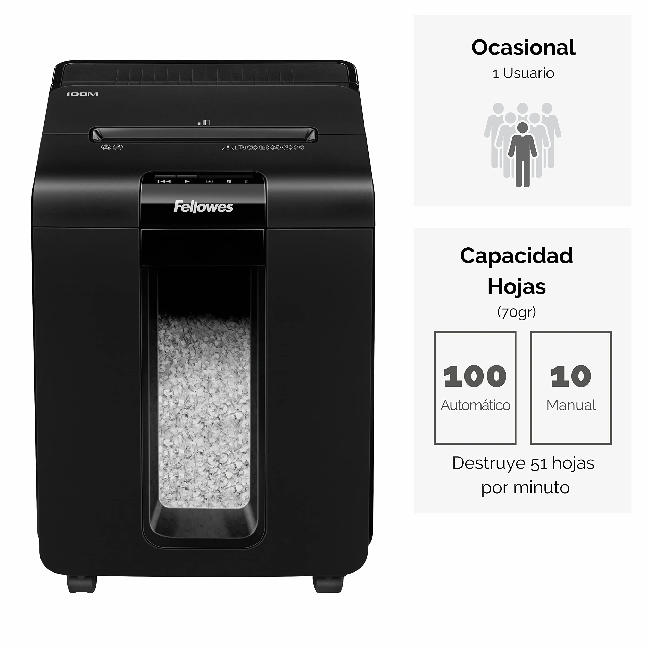 Fellowes Niszczarka Do Dokumentów 100 Arkuszy Czarny