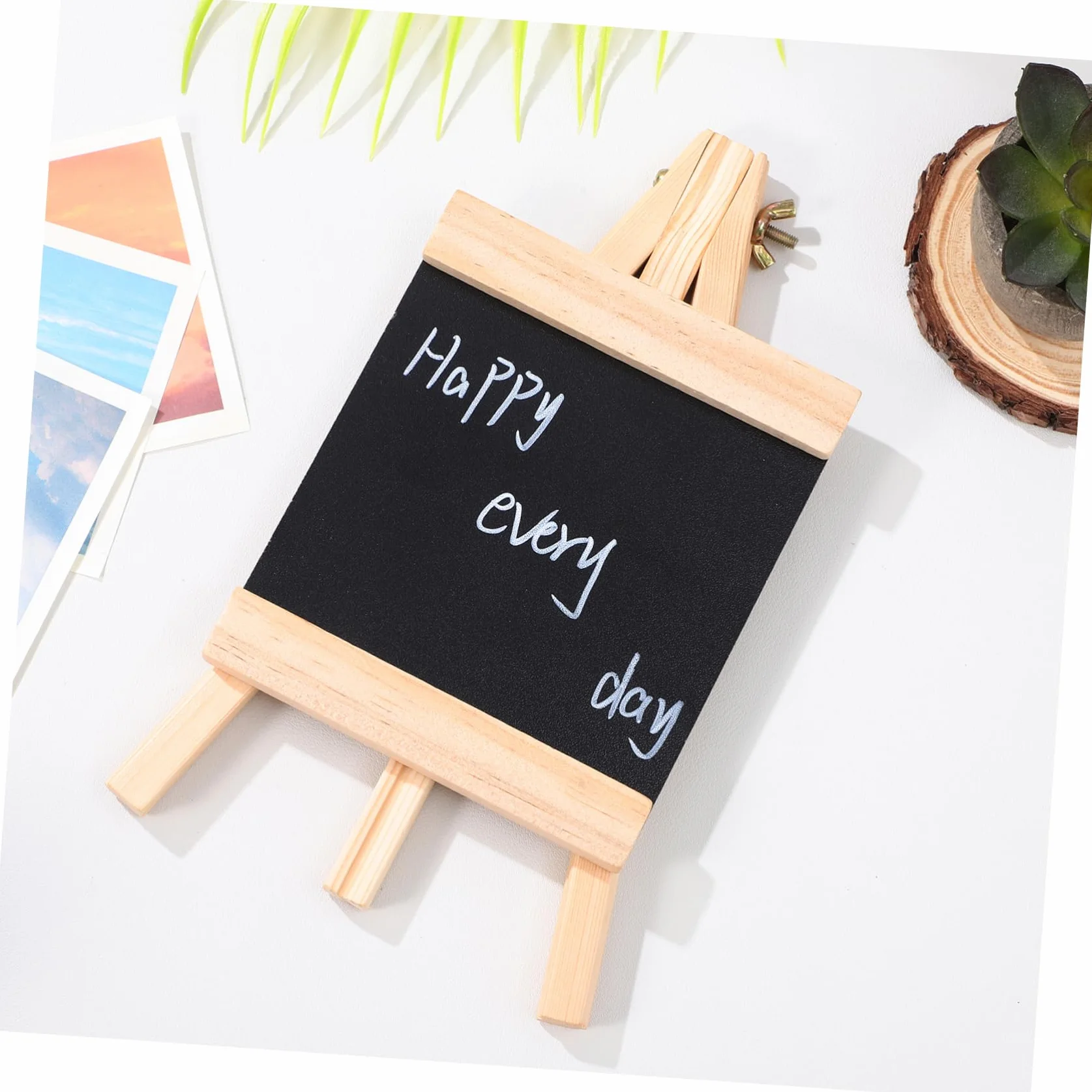 NUOBESTY Small Wooden Chalkboard with Stand Reusable Tabletop Sign for Restaurant Food Wedding And Banquet Use