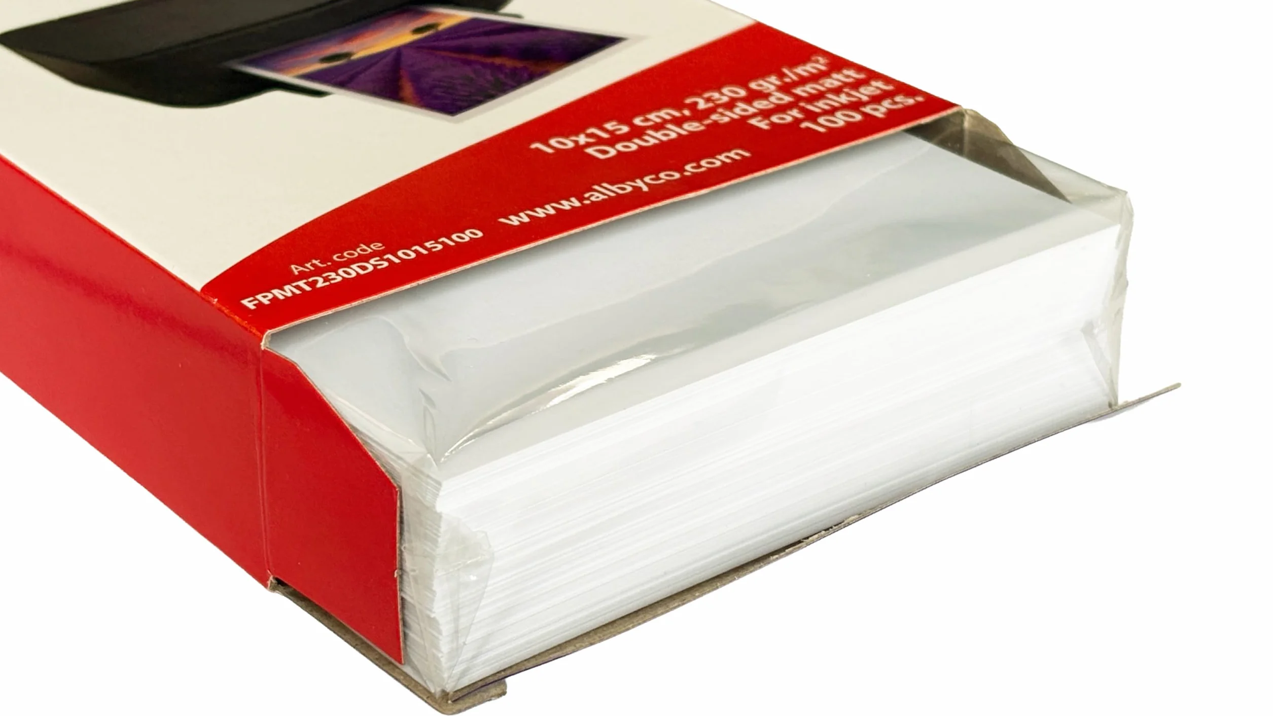 Papier Fotograficzny Albyco do Drukarek Atramentowych 10x15 cm Matowy 230 gr/m², pakowany Dwustronnie po 100 Arkuszy