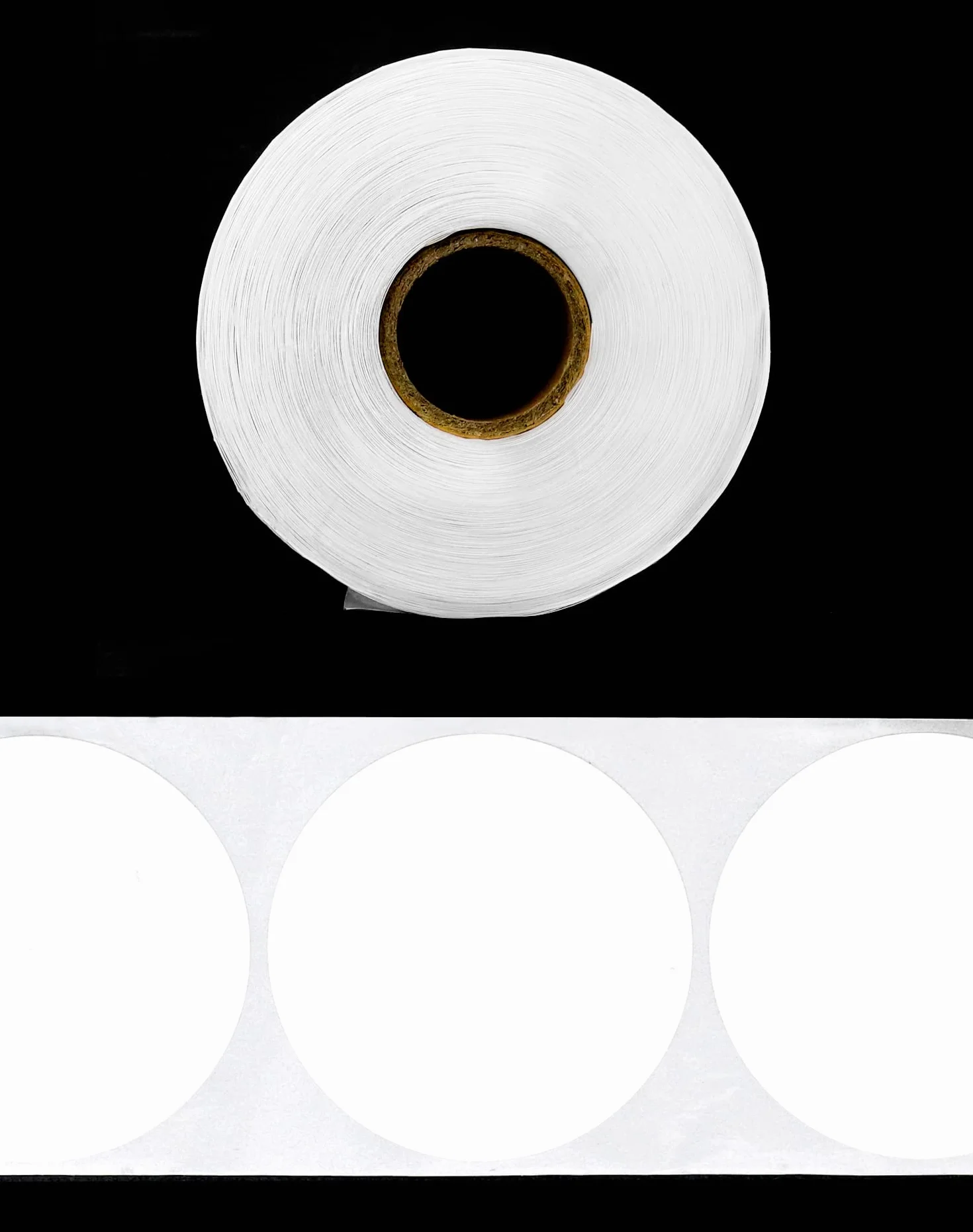 QWORK® 2 cale 50mm okrągłe etykiety Samoprzylepne naklejki termiczne do projektowania logo DIY Kod QR Etykiety adresowe Plakietki z imionami do drukarki etykiet (750 etykiet, białe)