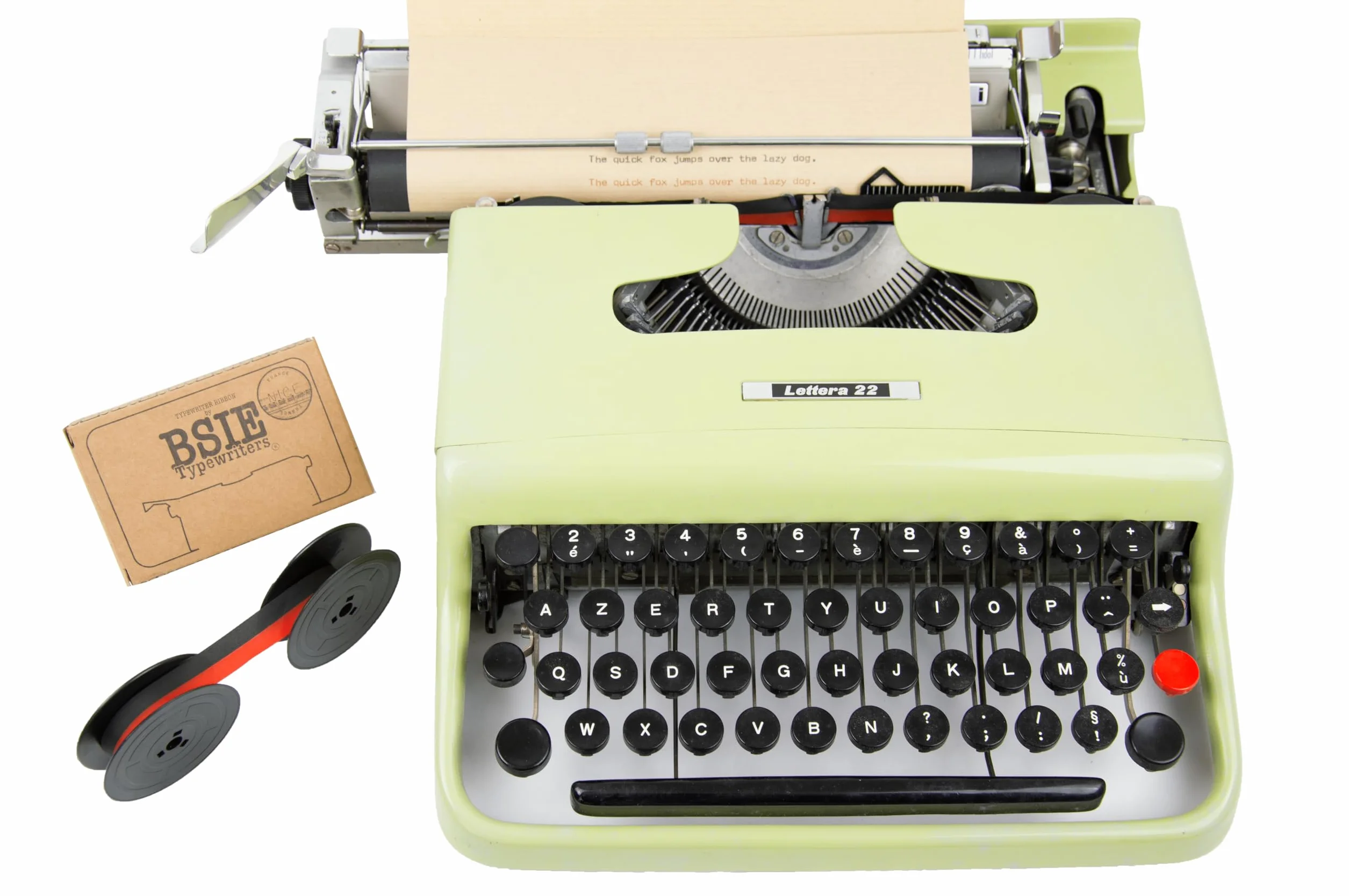 Taśma do maszyny do pisania Olivetti Czarny i Czerwony – Pasuje do Lettera 22, Lettera 32, Lettera 35, Studio 44, Valentine – GR4 – Testowane w Nicei, Francja