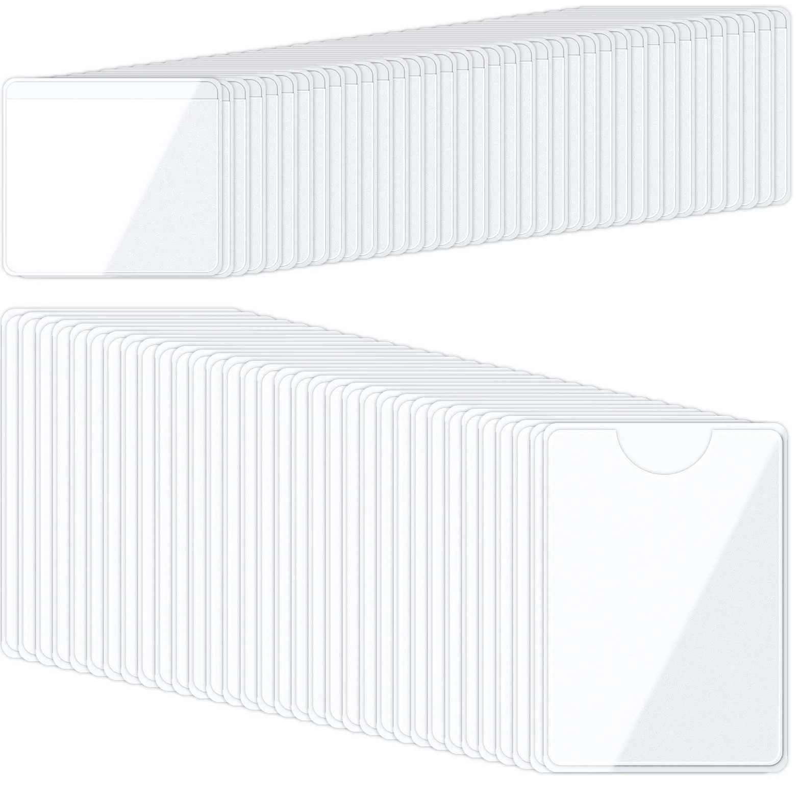 Przezroczyste samoprzylepne etui na karty indeksowe 2 rozmiary 9x6 cm 5x4,5 cm