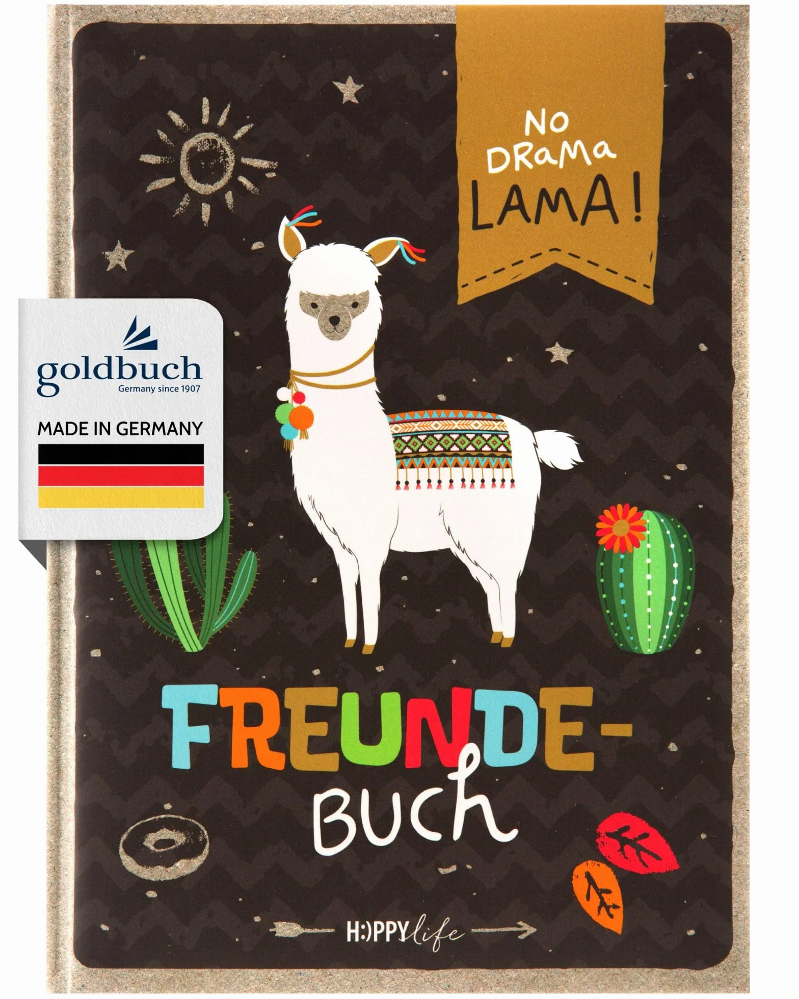 Goldbuch Happylife Lama książka przyjaźni do wypełniania 88 stron 15x21x1,5 cm