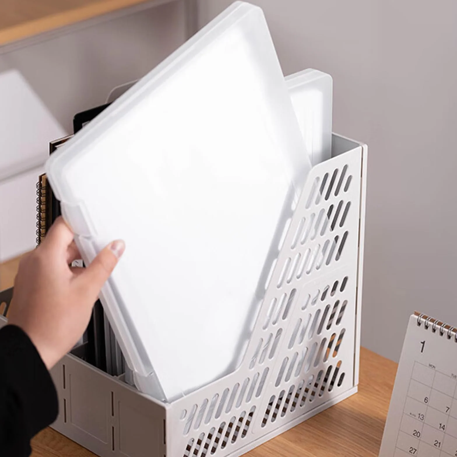 NEUSID 3 Pack pudełko do przechowywania A4, przezroczysty organizer na dokumenty