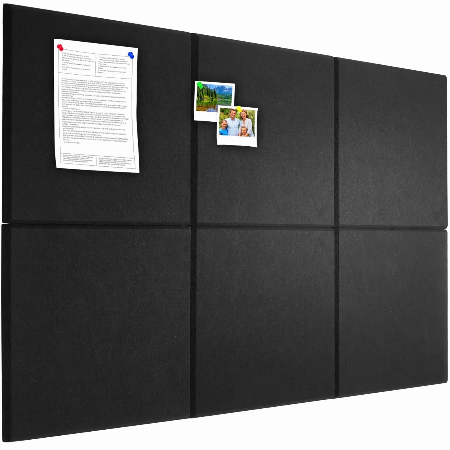 Tablica korkowa 90 x 60 cm czarna z 20 pinezkami 6 szt.
