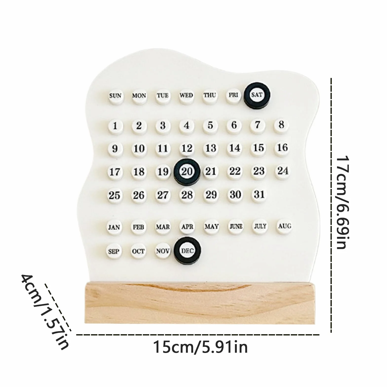 Perpetual Desk Calendar, Desktop Table Display, 5.91x1.57in Reusable Date Organizer, Cute Aesthetic Design, Authentic Easy to Use for Home, Classroom, Hotel, Stationery Decor