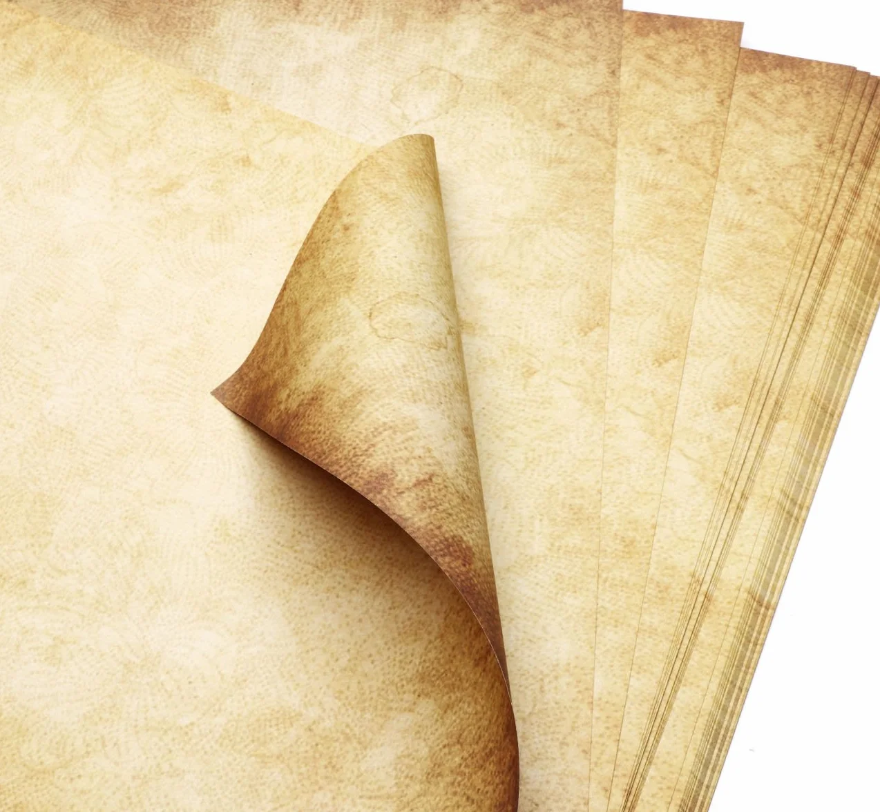 60 arkuszy papieru listowego, stary papier vintage, Absofine Alt Casanova, średniowieczny papier listowy DIN A4, obustronny, 100 g