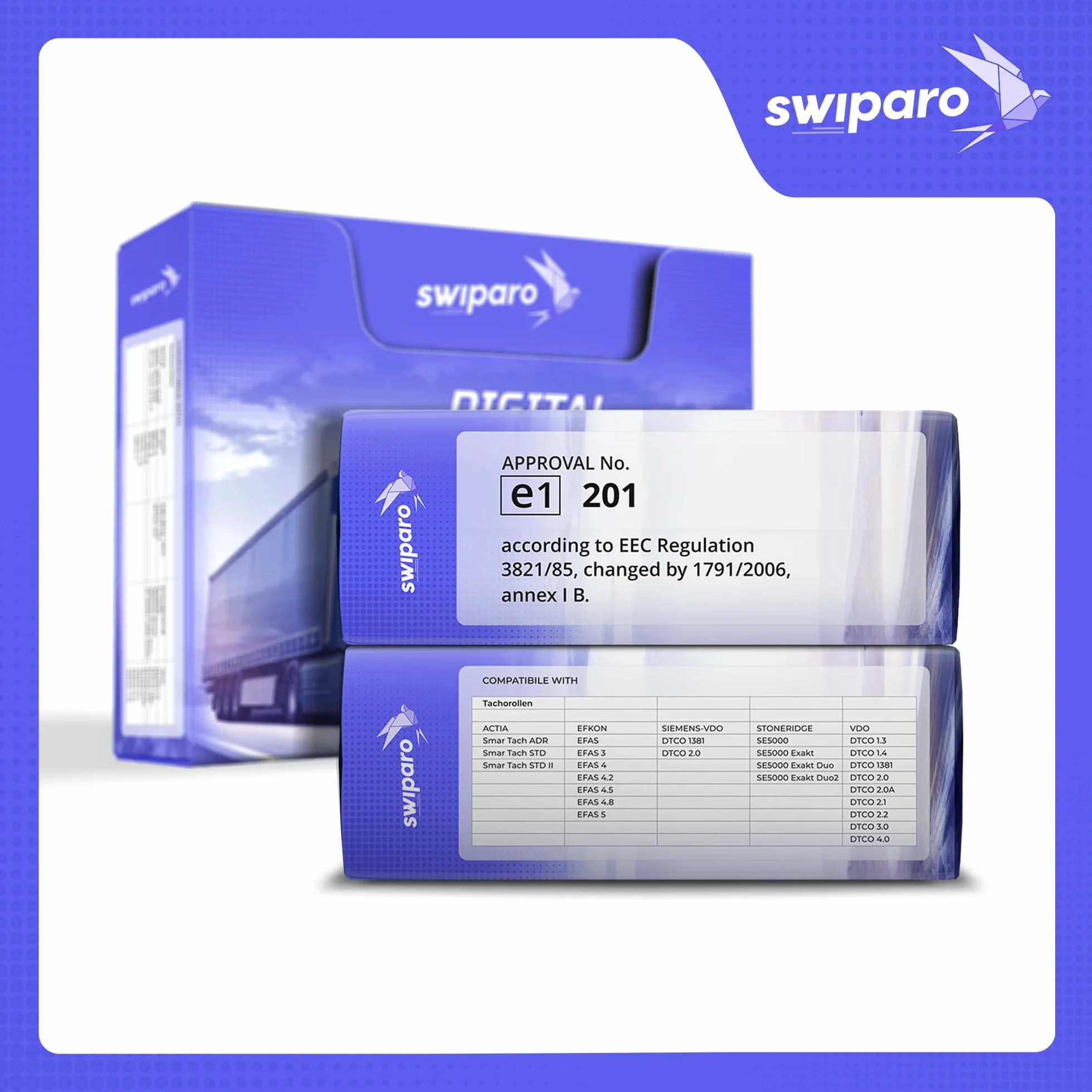 Certyfikowane rolki papieru termicznego do tachografów 57/8 mm 3 sztuki