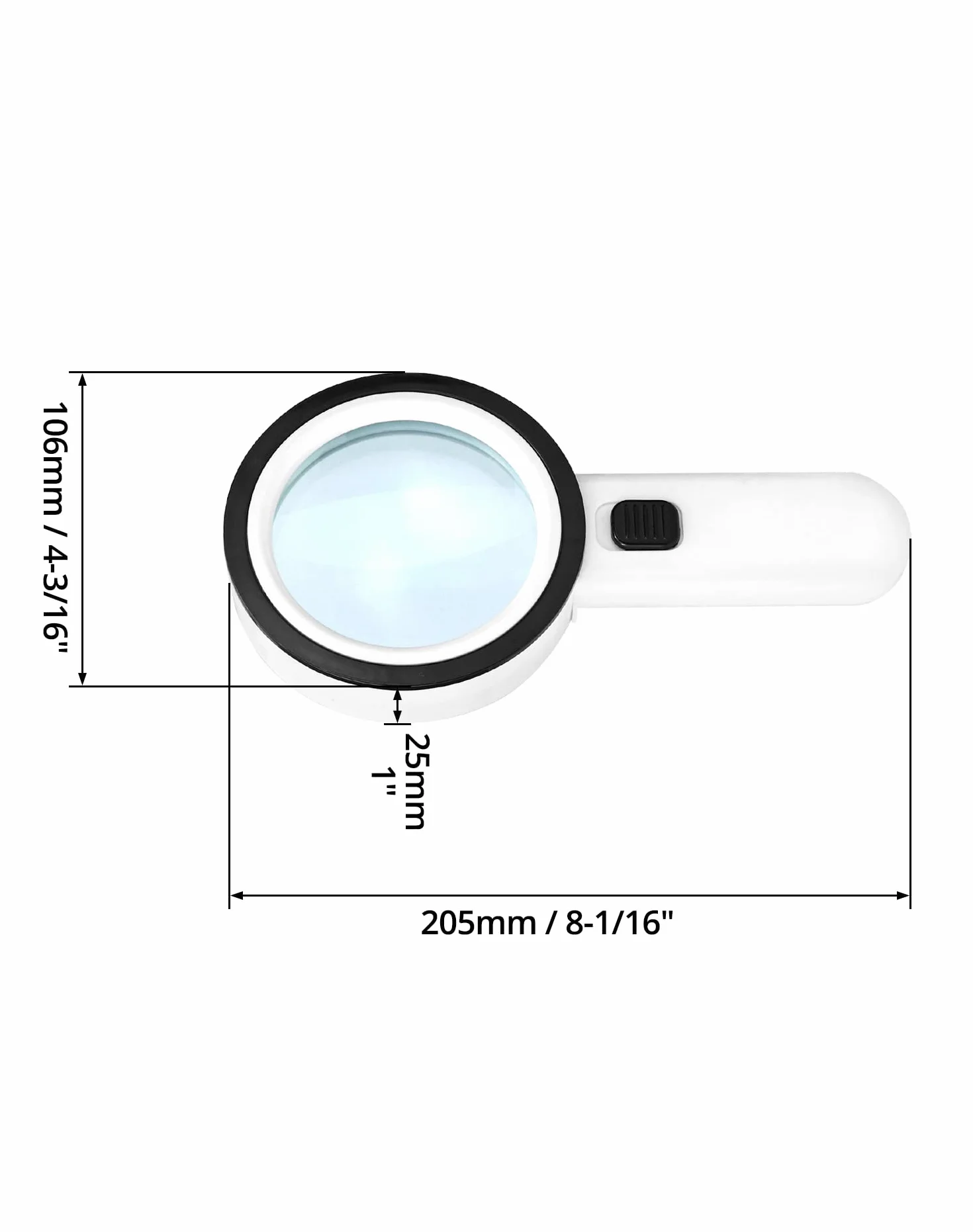 QWORK® Szkło powiększające ze światłem 12 LED, ręczna lupa do czytania 30X, lupa do czytania ze światłem, do czytania, rzemiosła, jubilera
