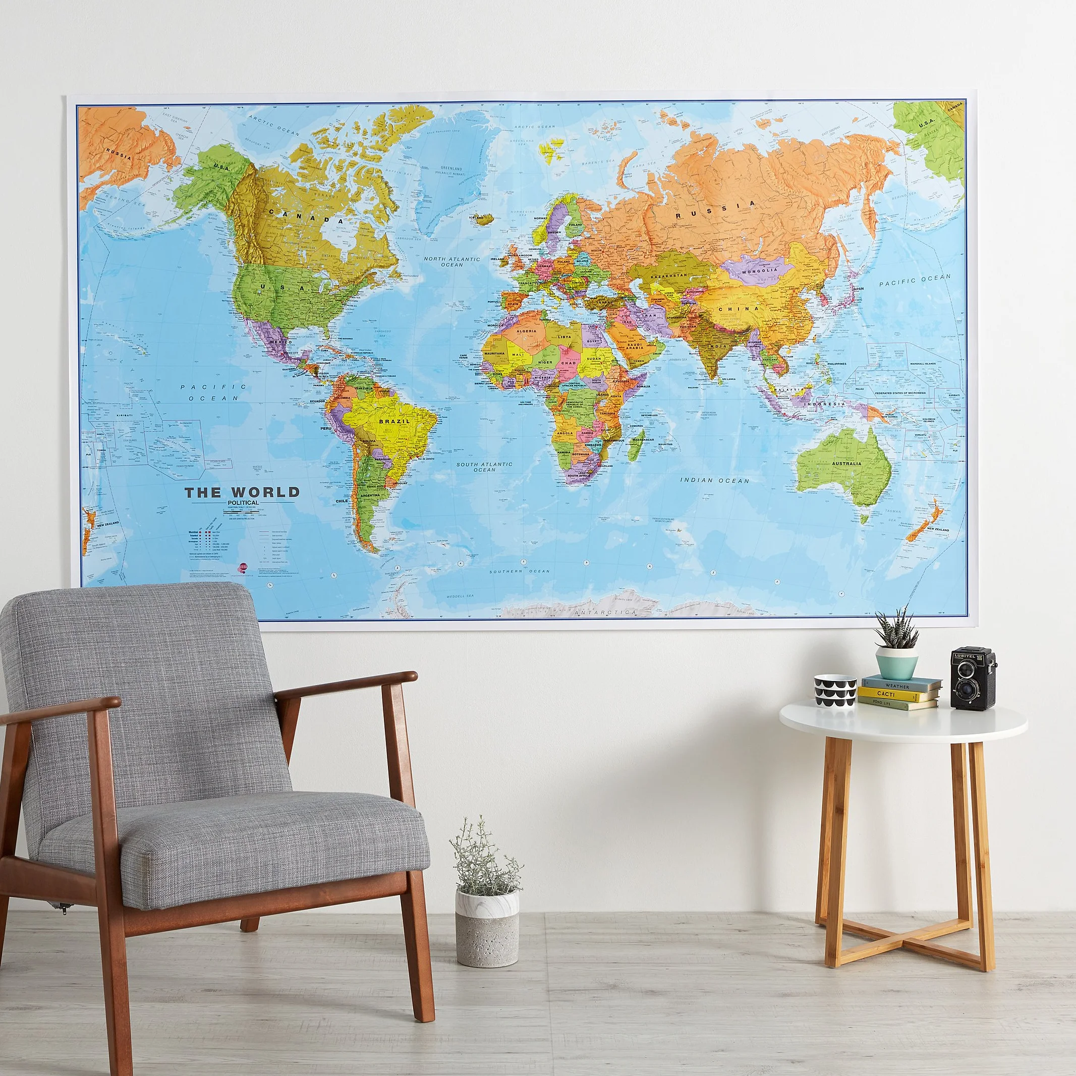 Maps International Gigantyczna mapa świata - mega-mapa świata - 116 x 200 cm - pełne laminowanie - aktualizacja 2024 r