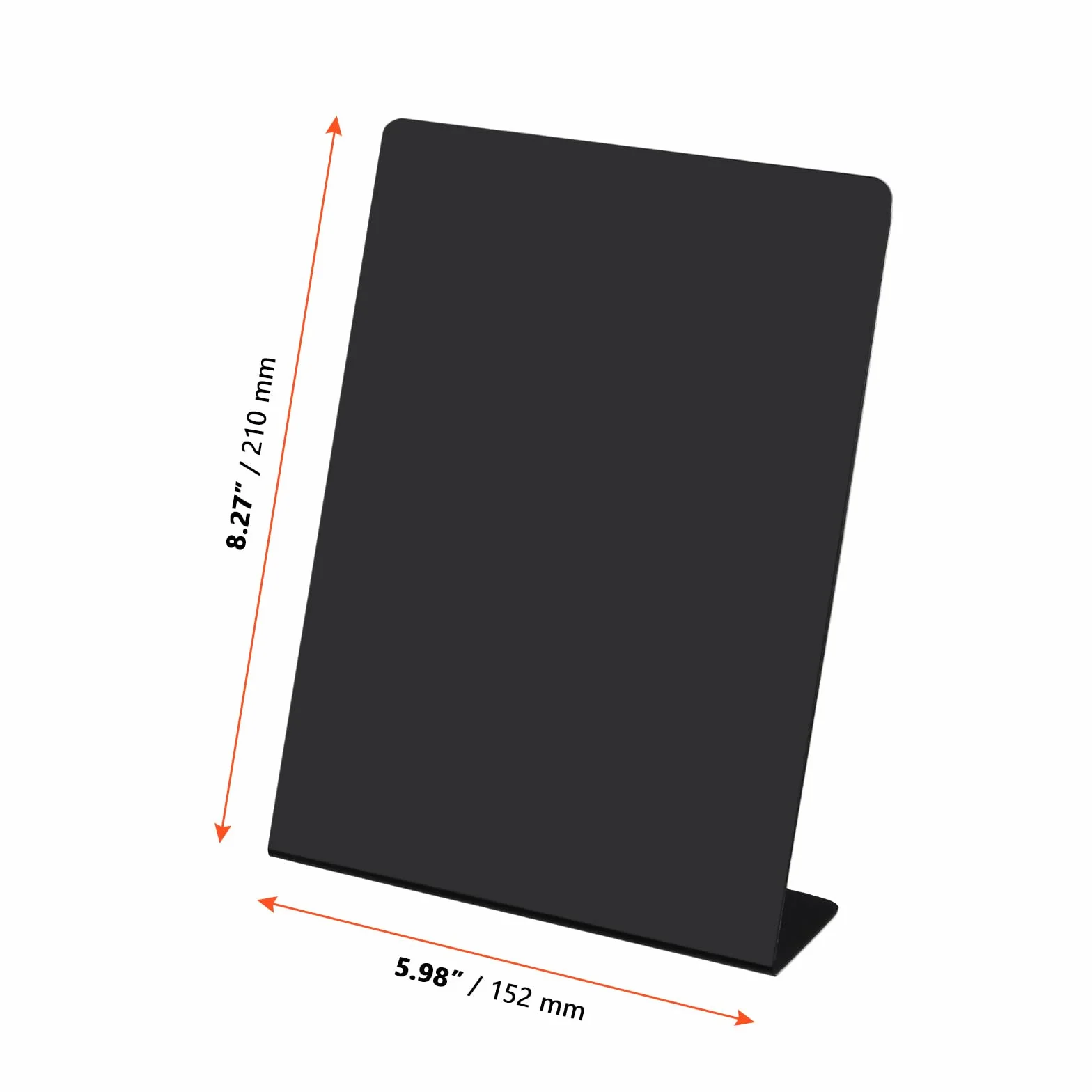 SINJEUN 8 sztuk 21 x 15,2 cm, matowe, czarne, w kształcie litery L, małe tablice do opisywania, tabliczki bufetowe do tabliczek informacyjnych, tabliczki z cenami, na stół, wesele, imprezę, piekarz