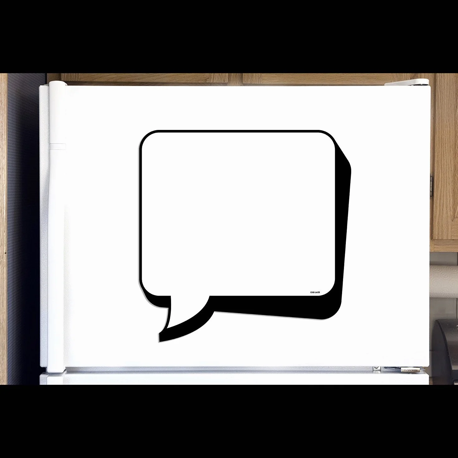 CKB LTD CARTOON SPEECH BUBBLE tablica z przypomnieniami na lodówkę magnetyczna z markerem biała i długopisem - magnes suchościeralny tablica kuchenna notatka duża dzienna planer pusty arkusz