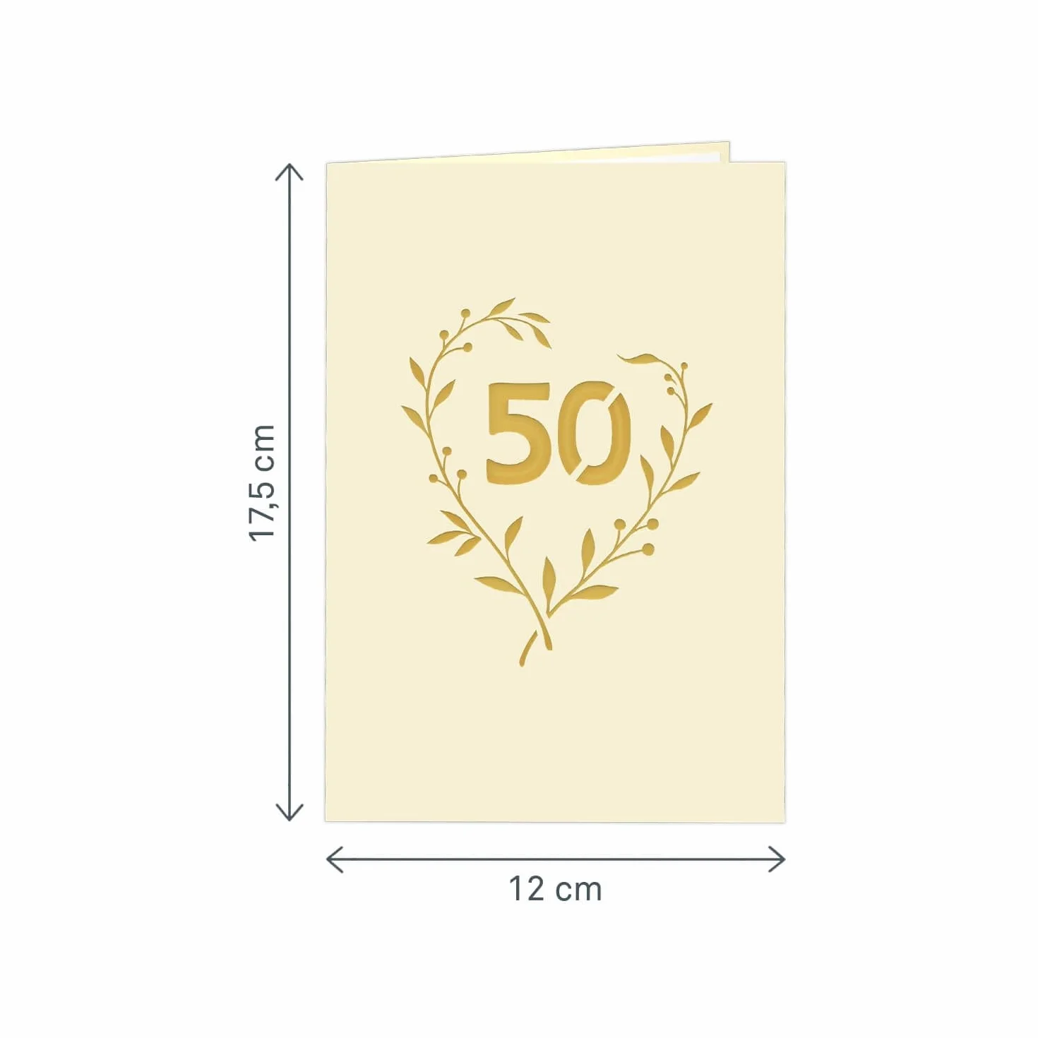 Papercrush® Złota kartka na rocznicę ślubu pop up 3D - karta podarunkowa na 50 lat ślubu z kopertą