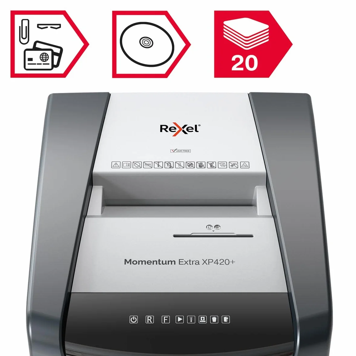 Rexel Niszczarka do Papieru Momentum Extra XP420+, P-4, 21 kartek, 60L