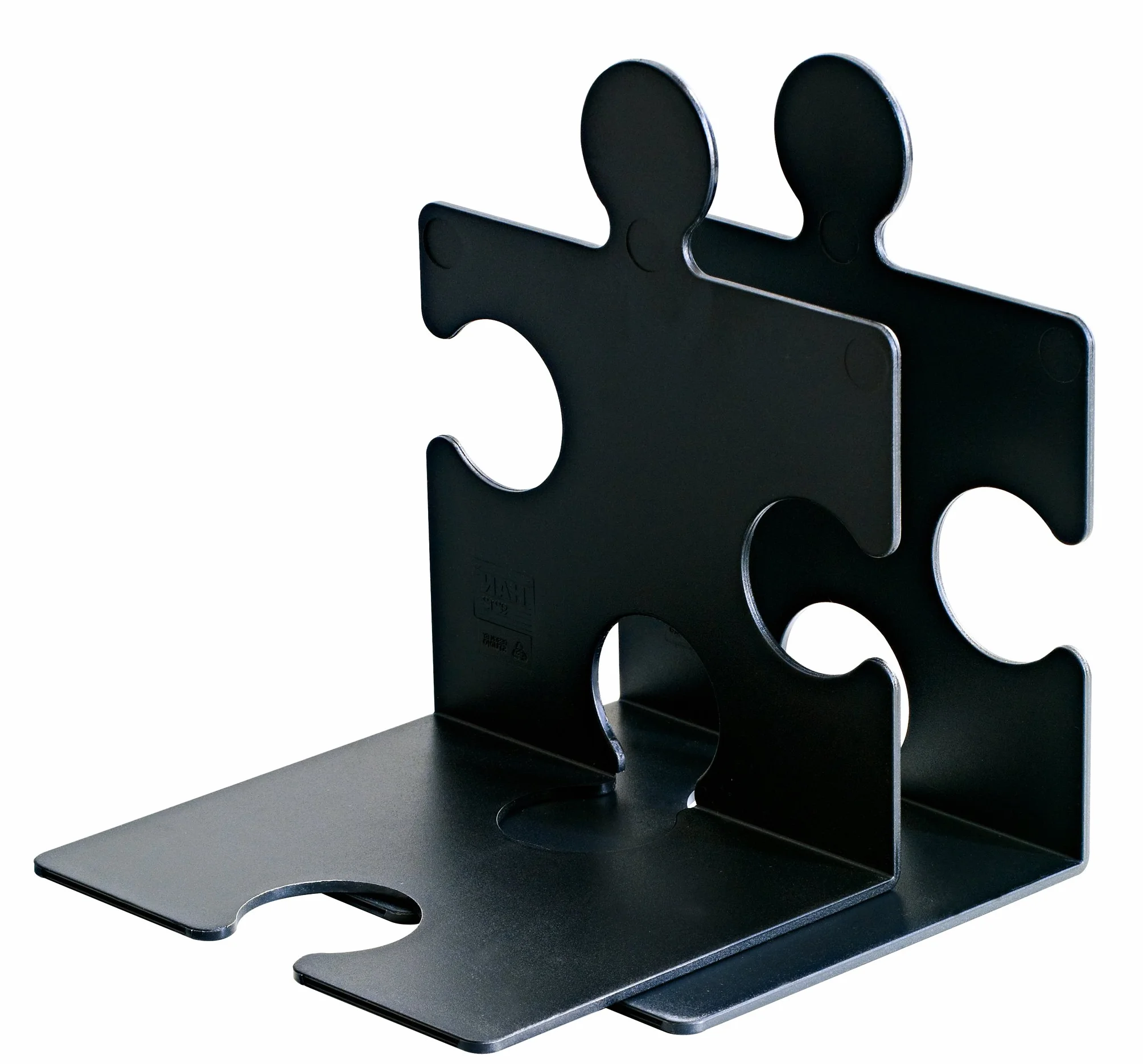 HAN Stojak na płyty CD i podpórka do książek puzzle, stabilny segregator stojący o nowoczesnym wyglądzie puzzli, na płyty CD, książki i DVD, 9212-13, czarny