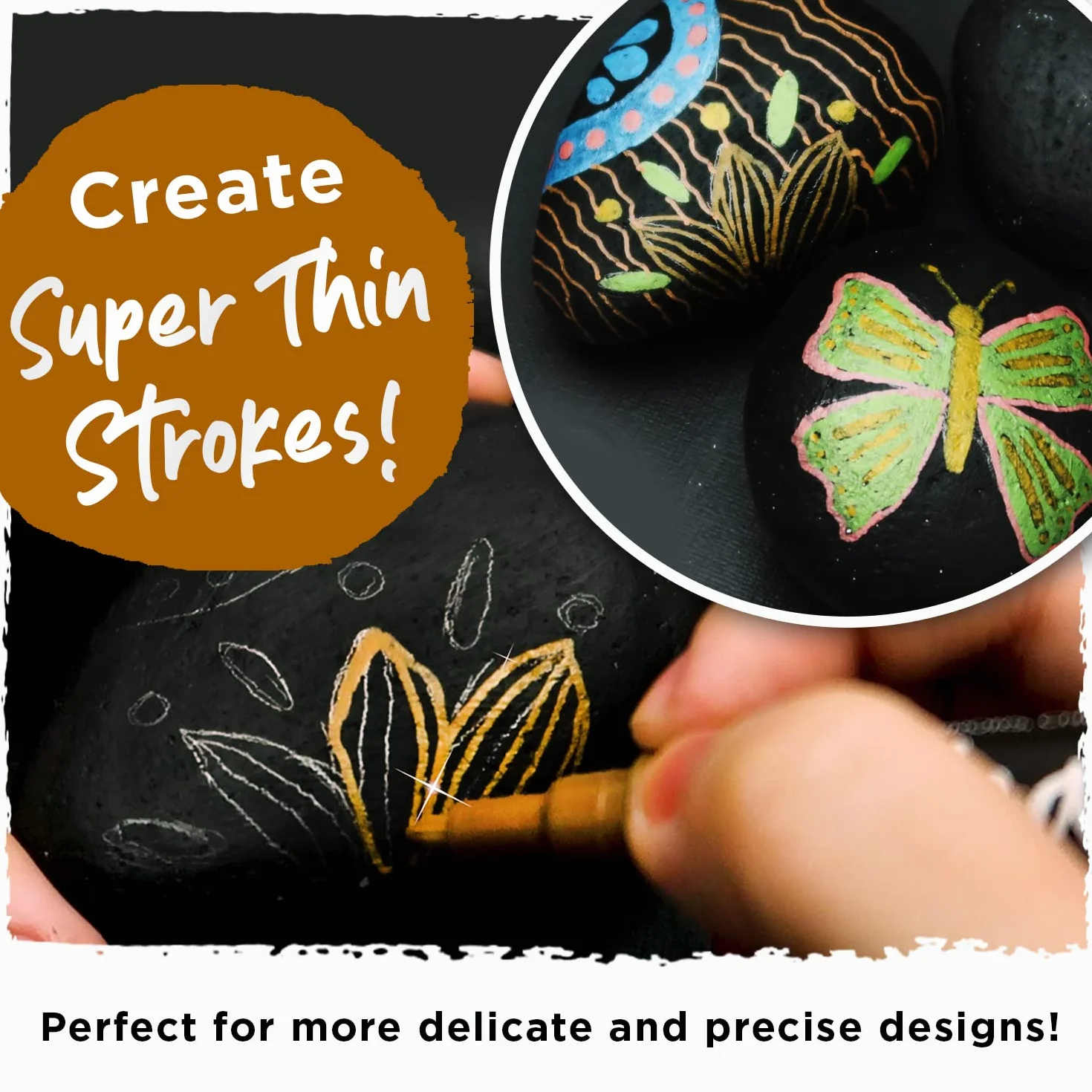 Extra Fine Tip Metallic Chalk Pens (10 Pack, 1mm) Liquid Chalk Pens - for Blackboards, Chalkboard, Bistro Menu, Window - Wet Wipe Erasable