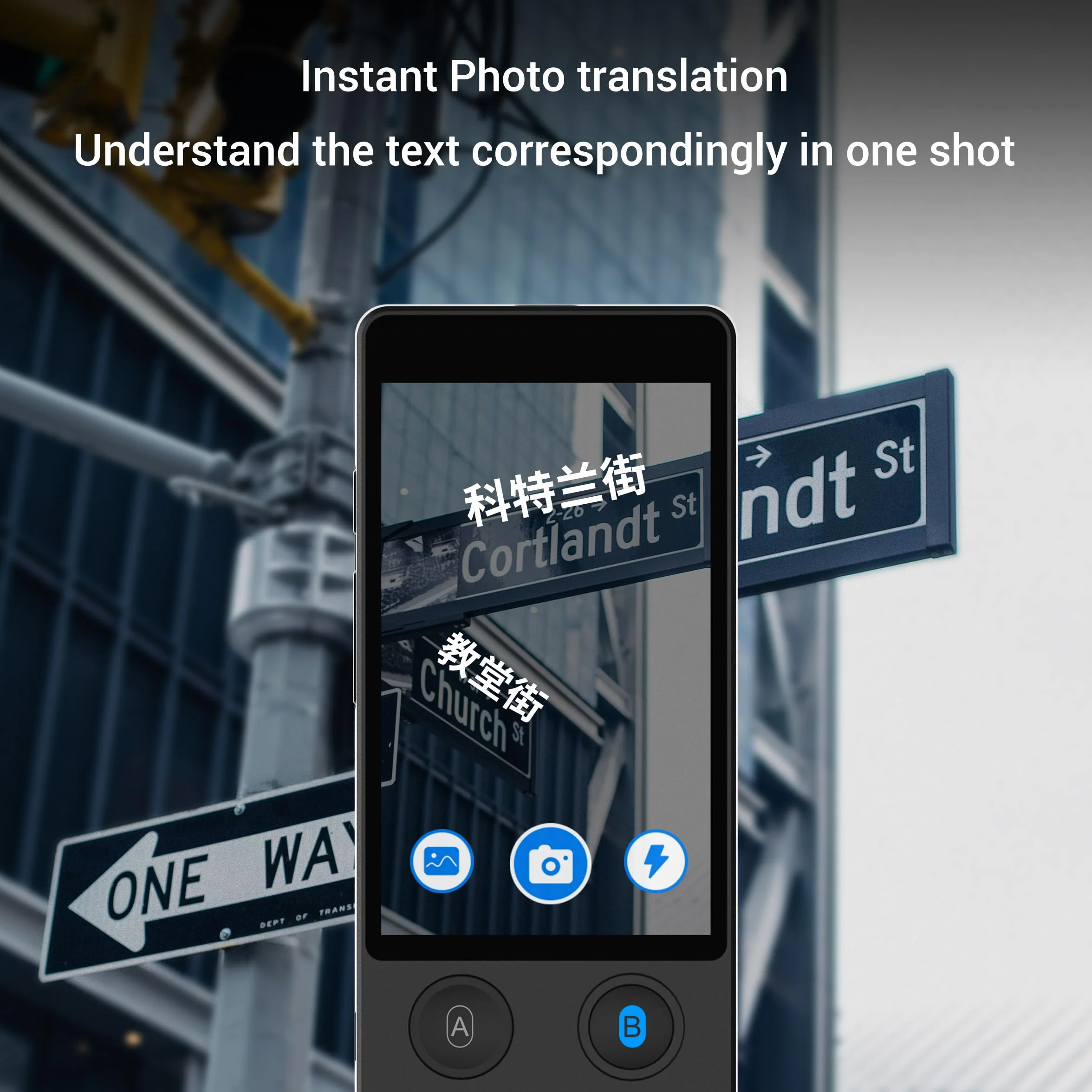 ANFIER Urządzenie tłumacza językowego 144 języki i akcenty z ekranem dotykowym 3,7 cala [najnowsza generacja Smart Translator-W12] Urządzenie do tłumacza obrazów AI Przenośny dwukierunkowy tłumacz