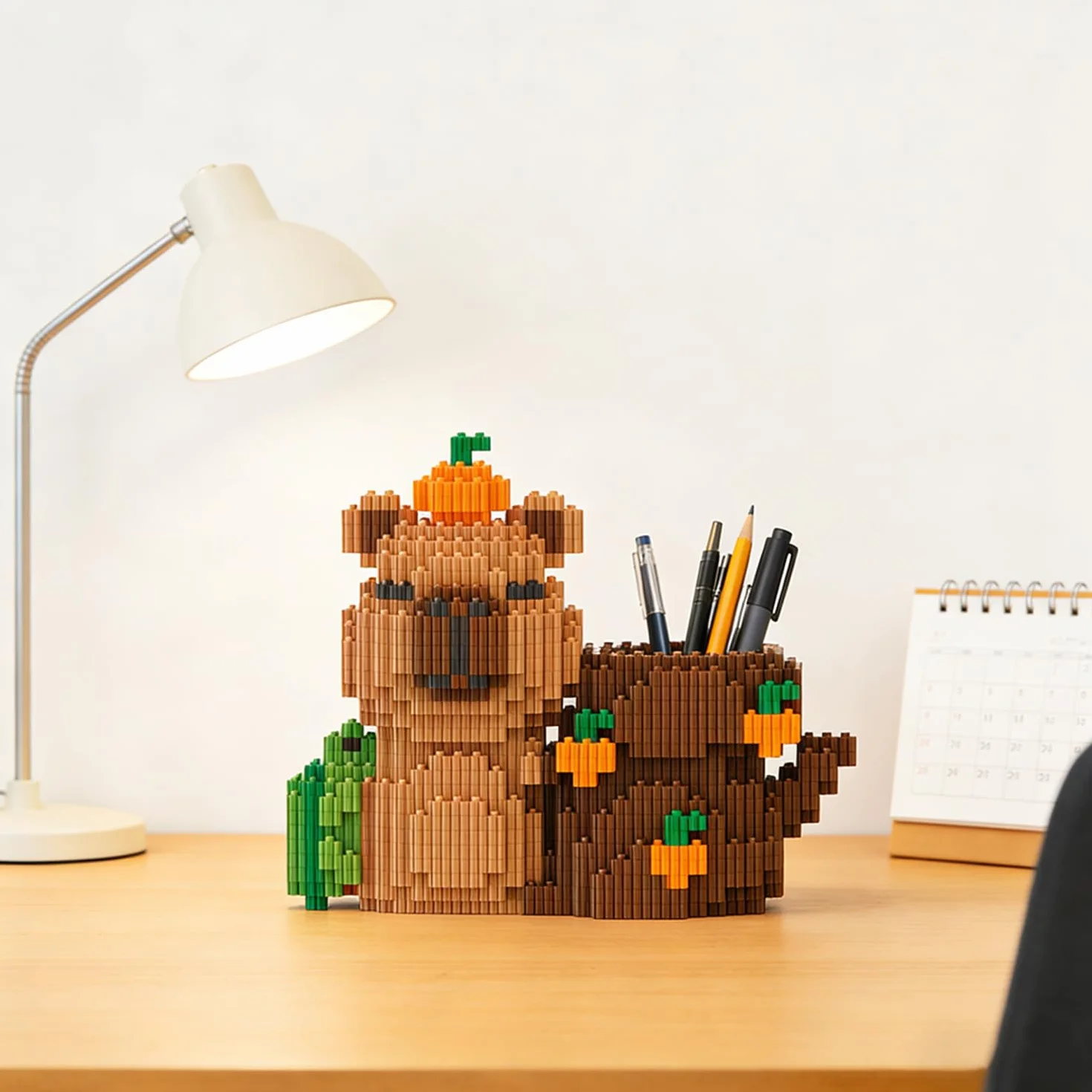 Capybara Capybara uchwyt na długopisy, Capybara klocki zaciskowe, prezent Capybara, model 3D, kreskówka, mini klocki z instrukcją obsługi dla dorosłych i dzieci, gry