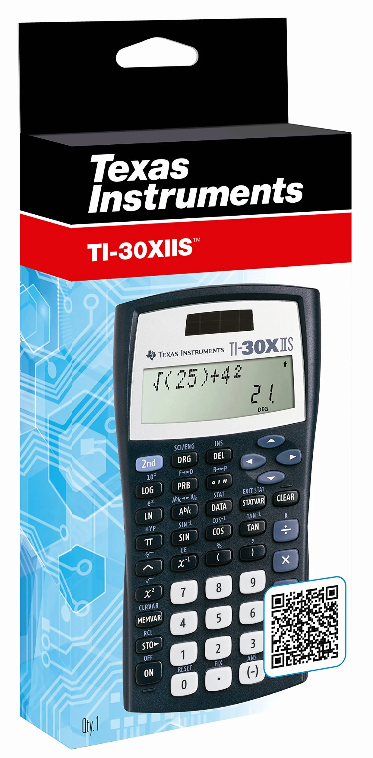 Texas Instruments TI-30 XIIS Kalkulator Naukowy Granatowy 15,5 x 8,5 x 1,9 cm