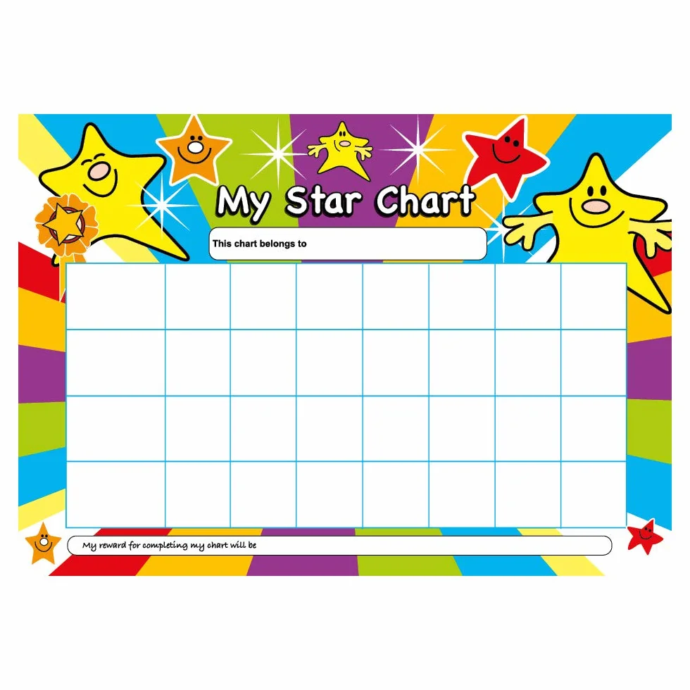 SuperStickers Tabela nagród A4 Star z 50 naklejkami