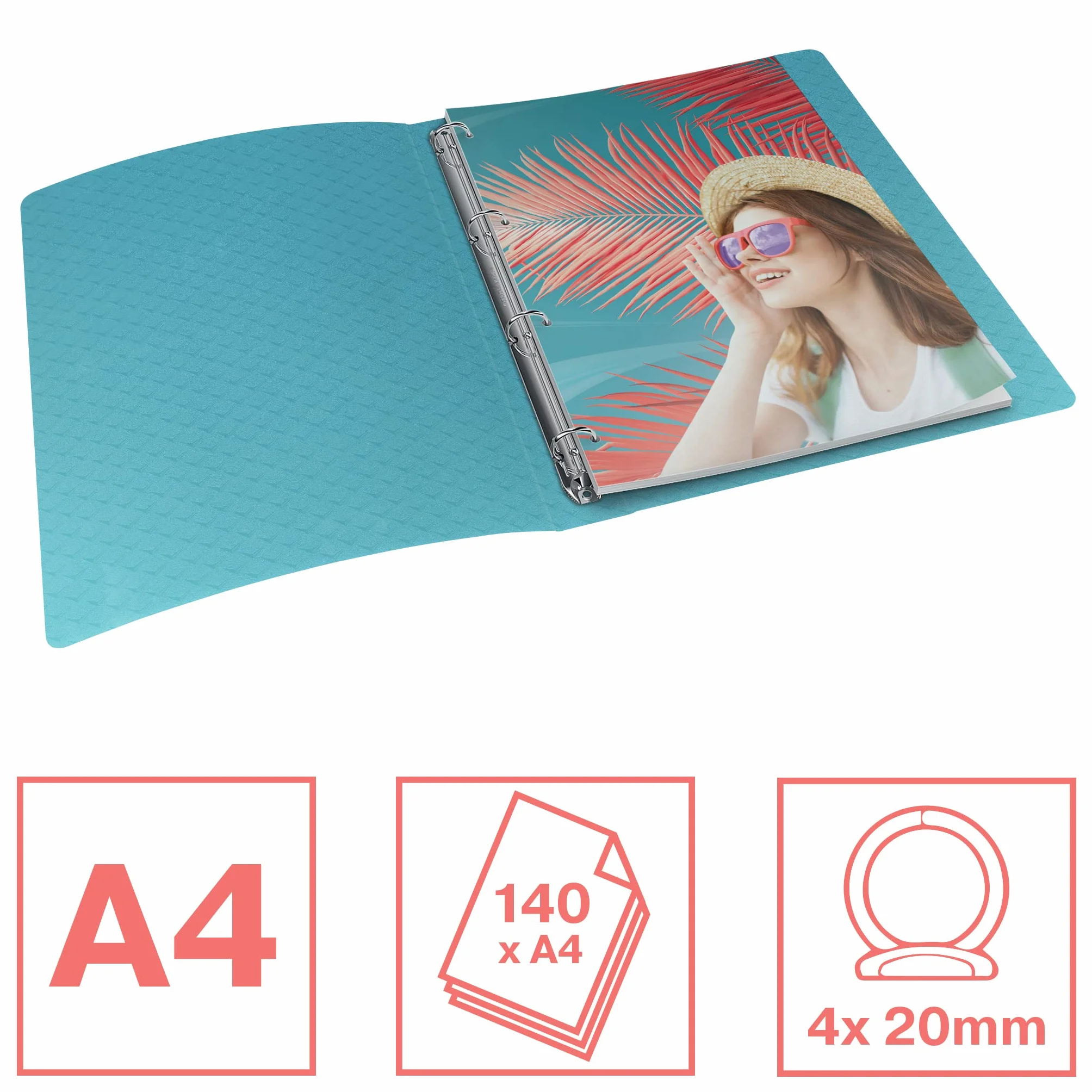 Esselte Segregator 4-Ringowy Colour'Breeze Miękka Oprawa 140 Kartek A4 Grzbiet 25 mm Mix Kolor