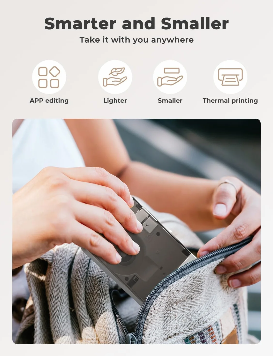 YOHOOLYO HP6-C Termiczna Drukarka Etykiet Bluetooth 203DPI - Przenośna Mini Aplikacja Mobilna, Kompatybilna z iOS/Android, Do Domu i Biura, Z 1 Rolką Samoprzylepnych