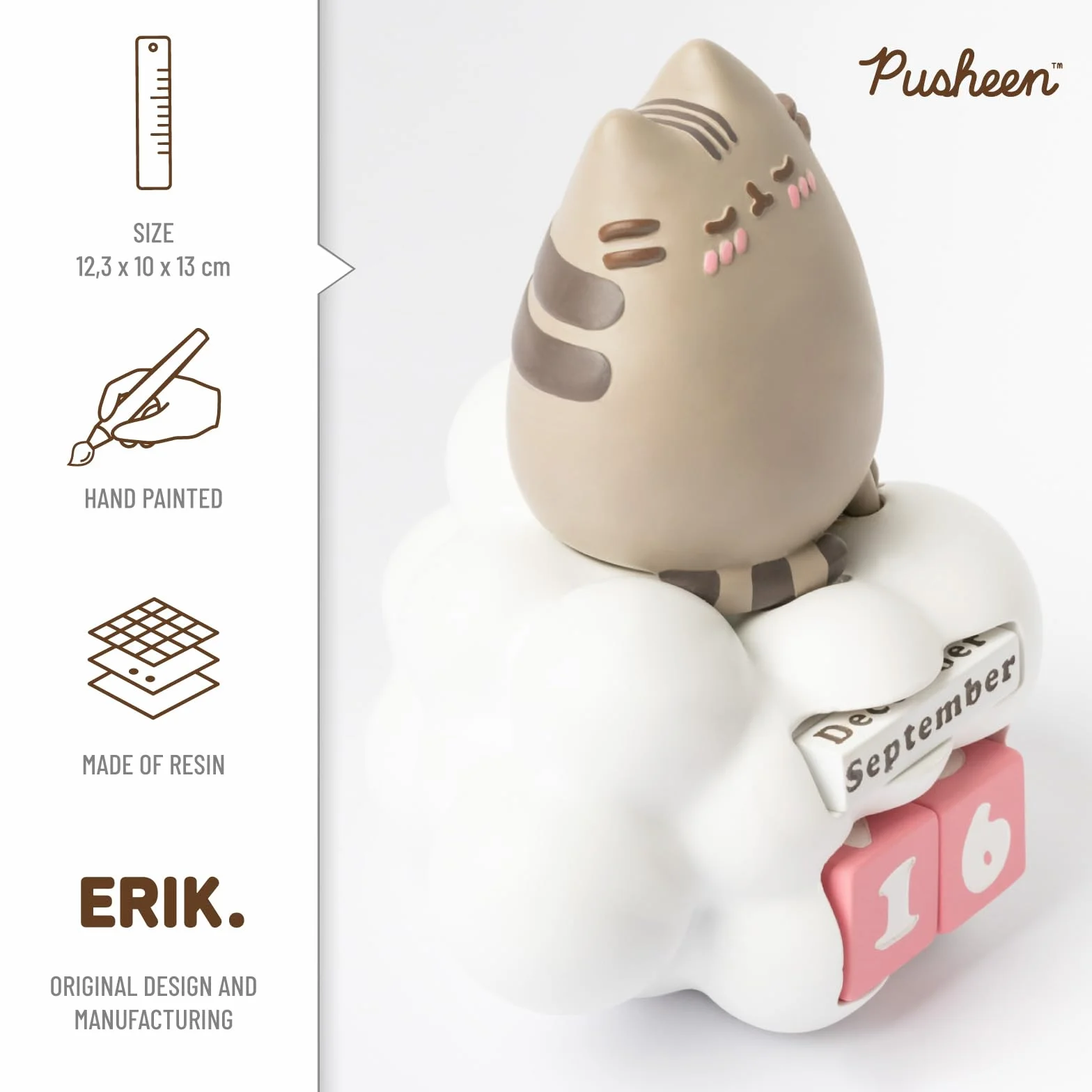 Grupo Erik Pusheen Perpetual Calendar Flip Desk Calendar with Cat Figure
