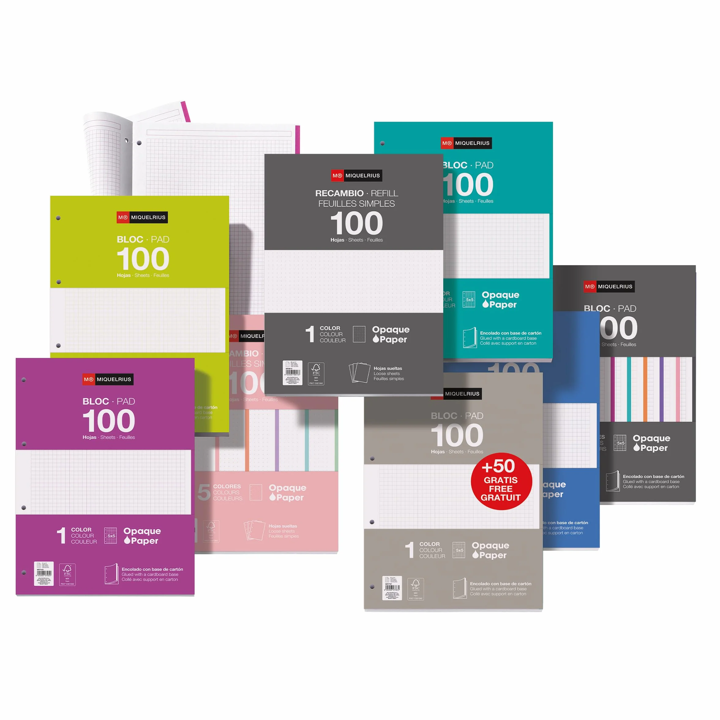 Miquelrius arkusze uzupełniające A4 100 kartek papier 90 g