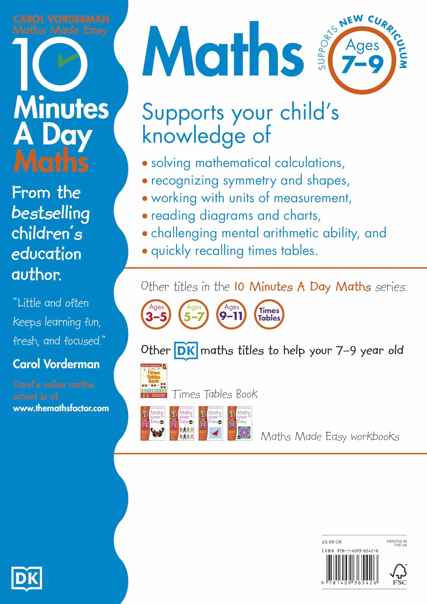 10 Minutes A Day Maths, Ages 7-9 (Key Stage 2): Supports the National Curriculum, Helps Develop Strong Maths Skills