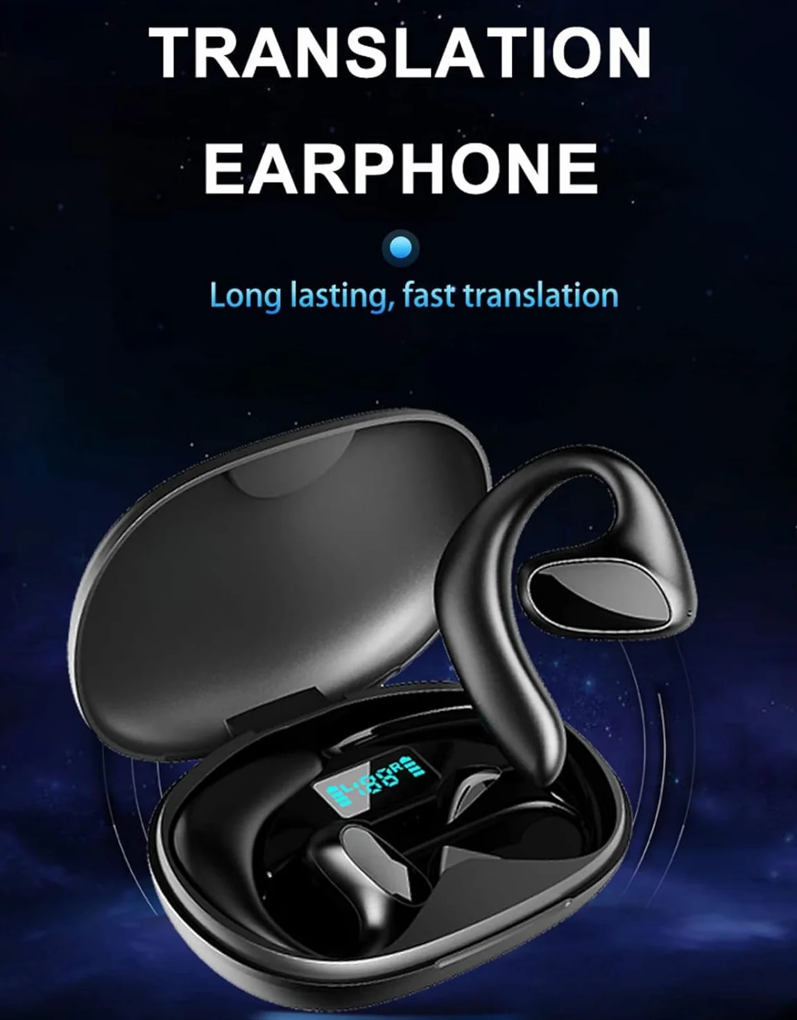 Tłumacz Języka Słuchawki Douszne, Zestaw Słuchawkowy Bluetooth M8 Obsługuje 144 Języki Dwukierunkowe Języki Tłumaczenia w Czasie Rzeczywistym Tłumacz Mowy Słuchawki do Nauki