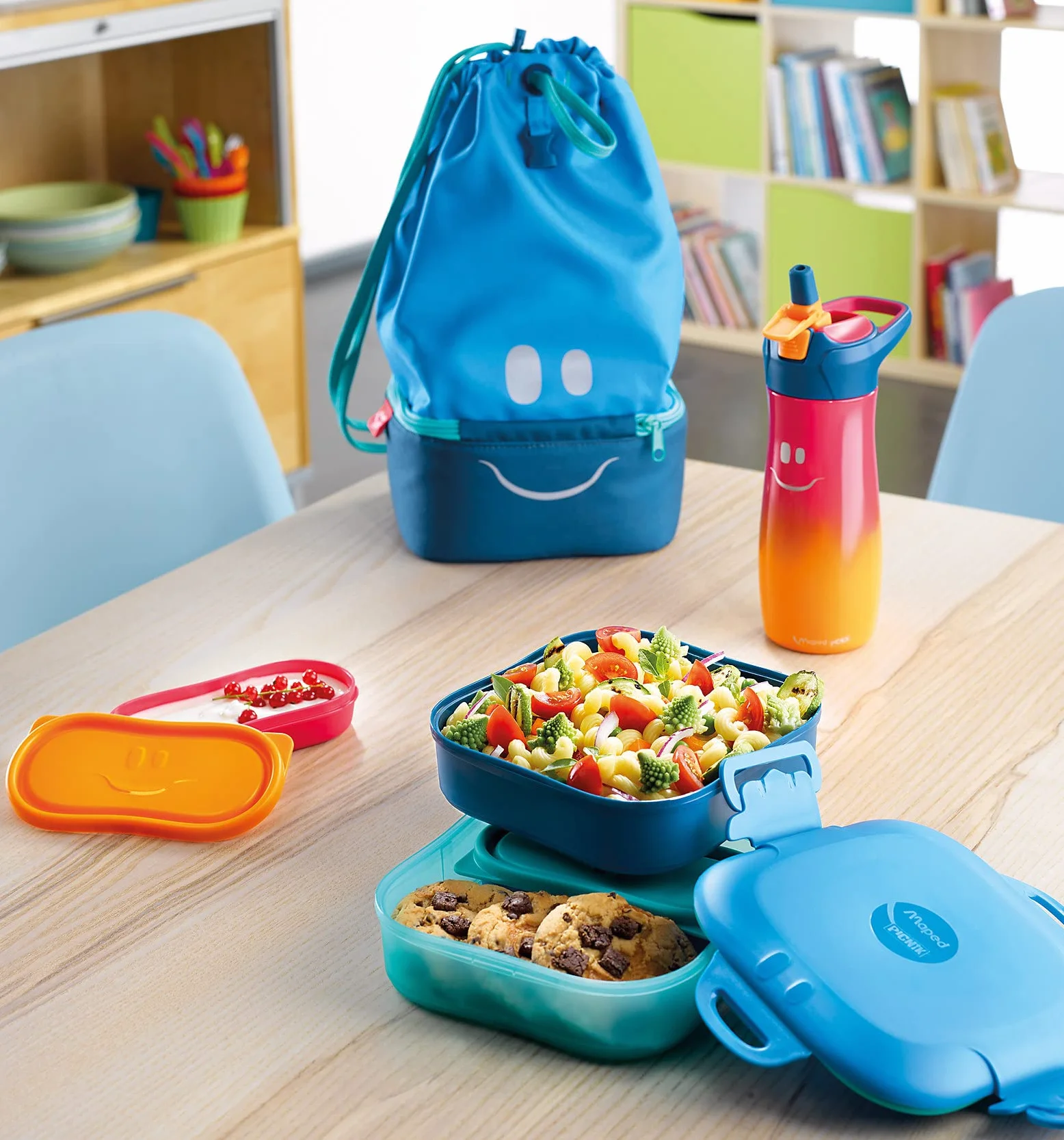 Maped 870903 Concept Kids pudełko na przekąski dla dzieci, 2 x 150 ml, niebieskie, 2 x 150 ml