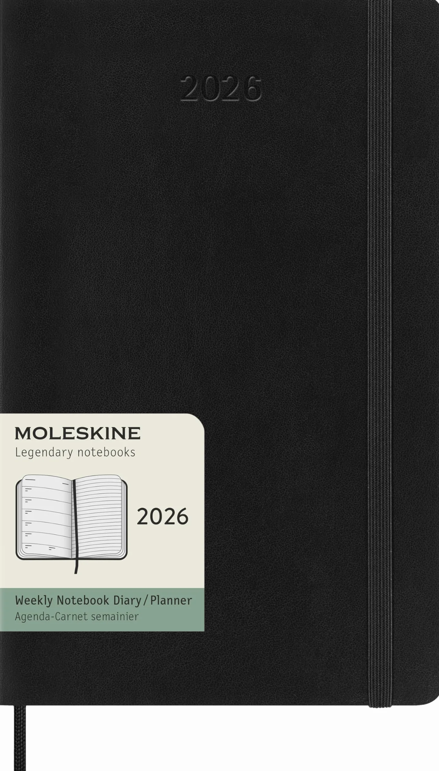 Moleskine 12 Monate Wochen Notizkalender 2026, Large/A5, Weicher Einband, Schwarz