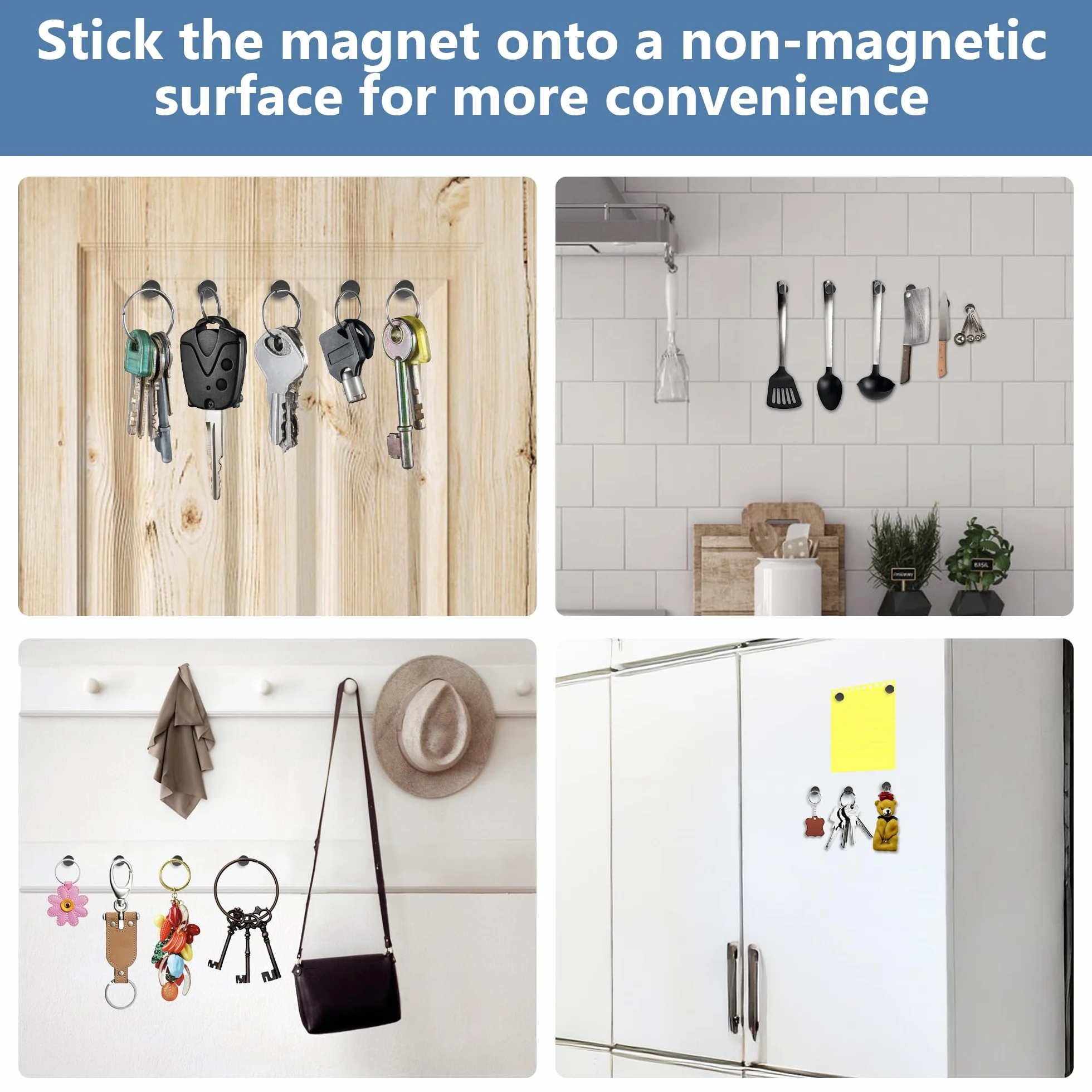 UTOMAG Samoprzylepnych Magnesów Mocne - 8x1mm, czarny Wielofunkcyjne Silne Magnesy Neodymowe do Użytku w Parach, Idealne do Lodówek, Tablic Magnetycznych, Zdjęć, Rękodzieła (100 Sztuk)