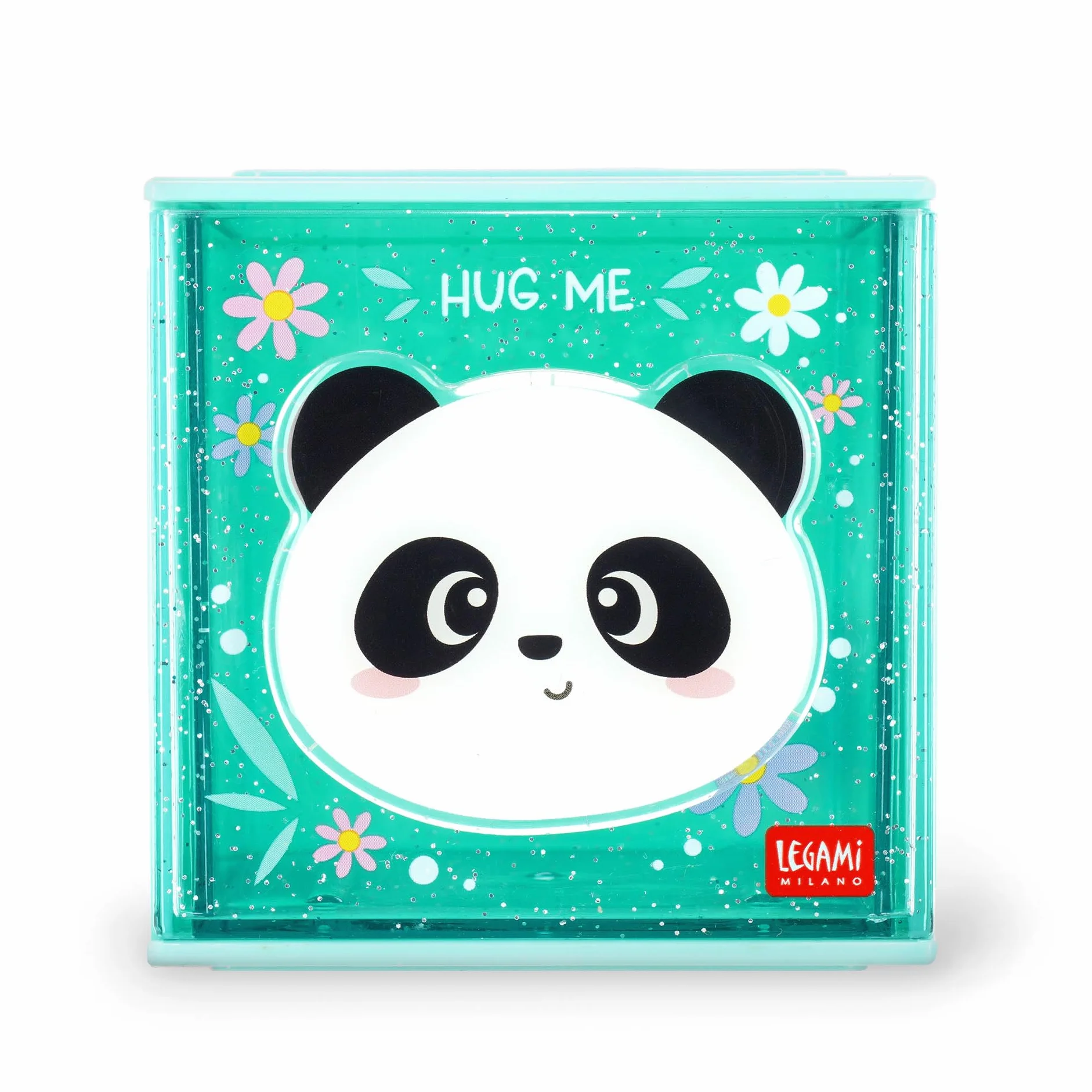 Legami - Cutie Cubes Modułowe pudełko na biurko, panda, organizer na biurko, do przechowywania, łącznie z arkuszem z naklejkami, możliwość układania w stos, wielofunkcyjny, ABS, 90 x 90 x 100 cm