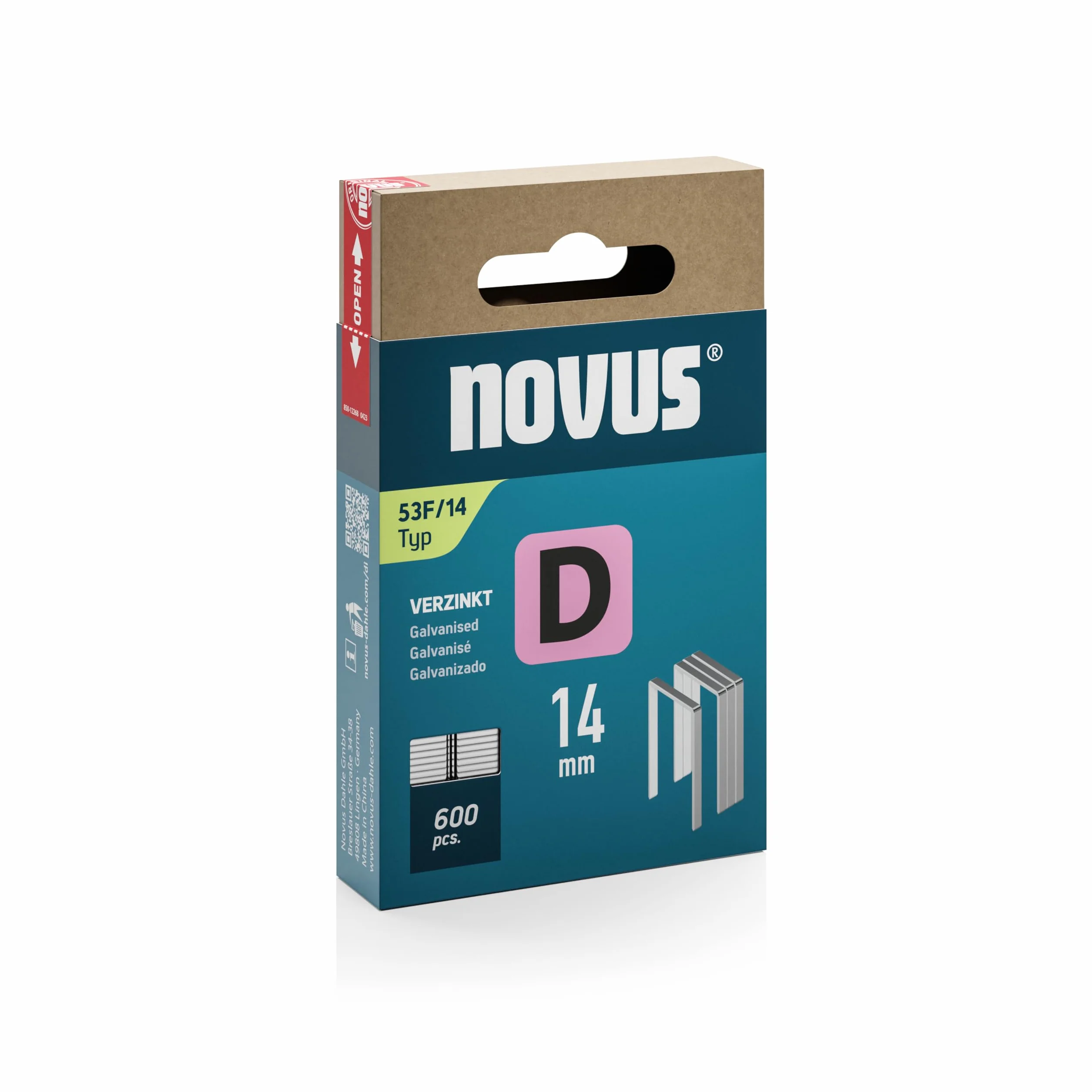 Novus zszywki z drutu płaskiego typu 53 F 14 mm 600 sztuk ocynkowany