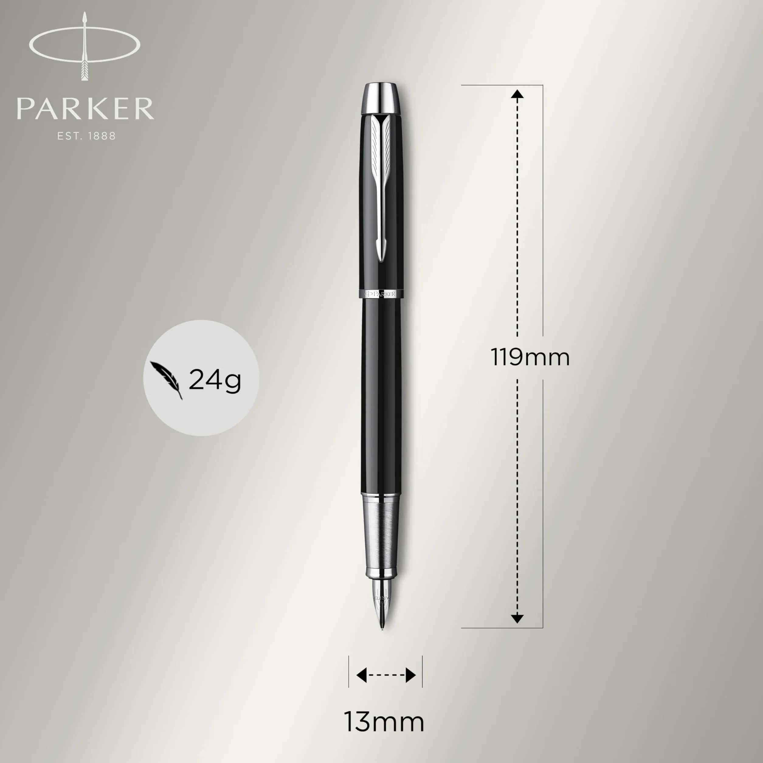 Parker IM Duo zestaw upominkowy pióro wieczne długopis etui czarny lakier chromowane wykończenia końcówka medium
