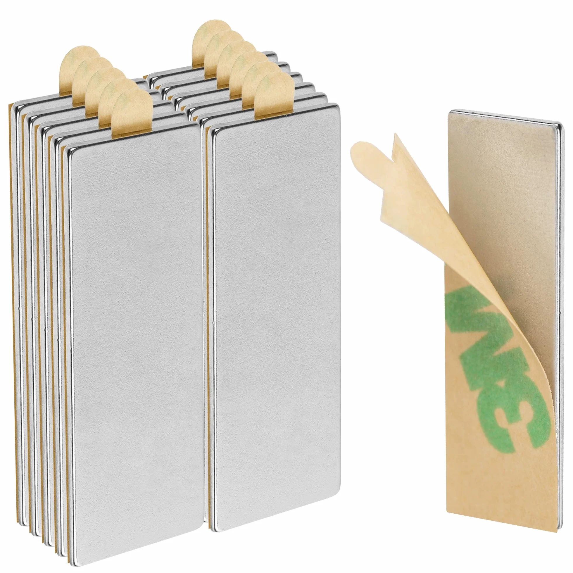 ECENCE Magnesy neodymowe 12 szt. magnesy samoprzylepne - 30x10x1mm - wysokiej jakości powłoka NiCuNi - magnesy tarczowe