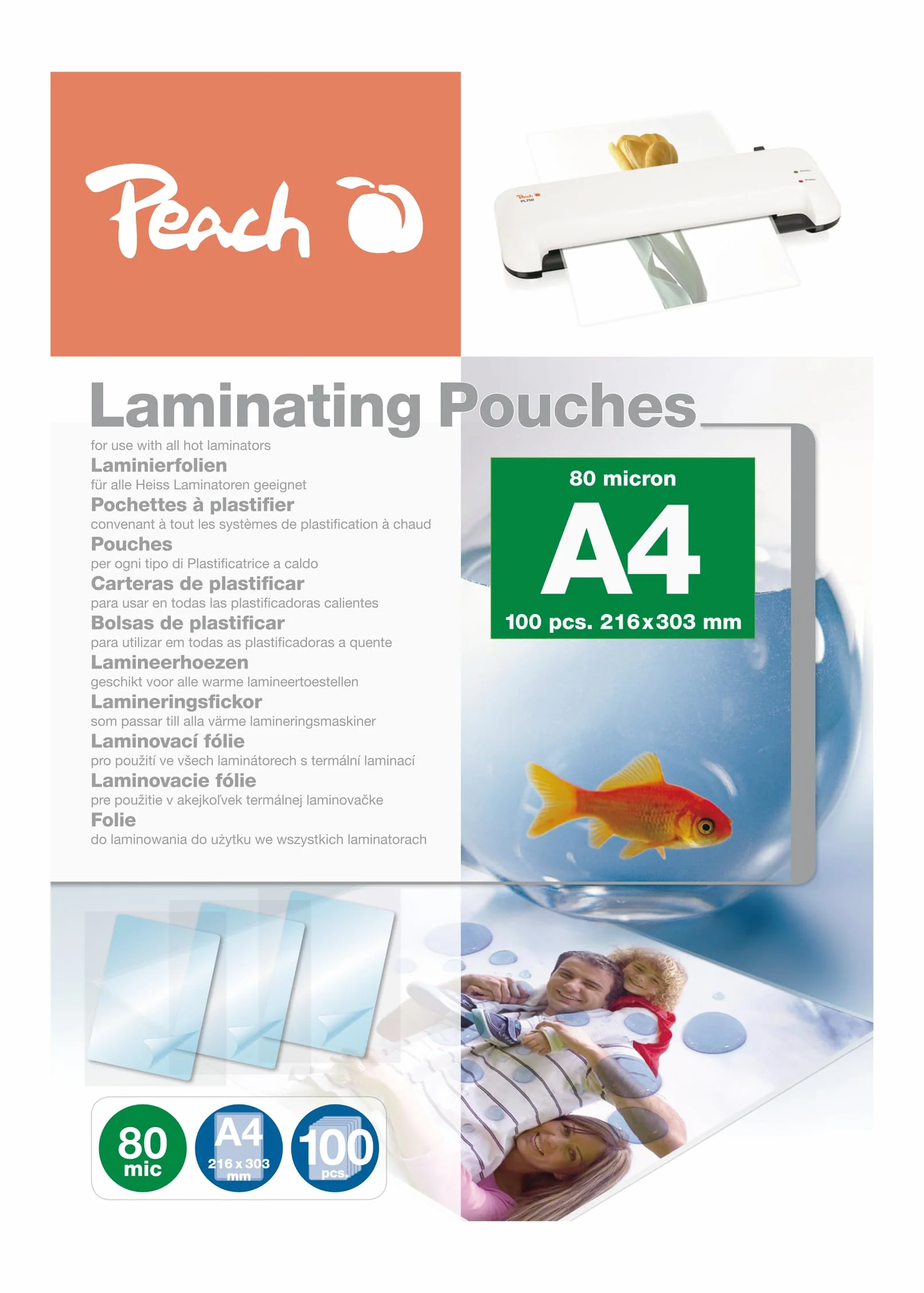 Peach PP580-02 Folia Do Laminowania DIN A4 100 Sztuk