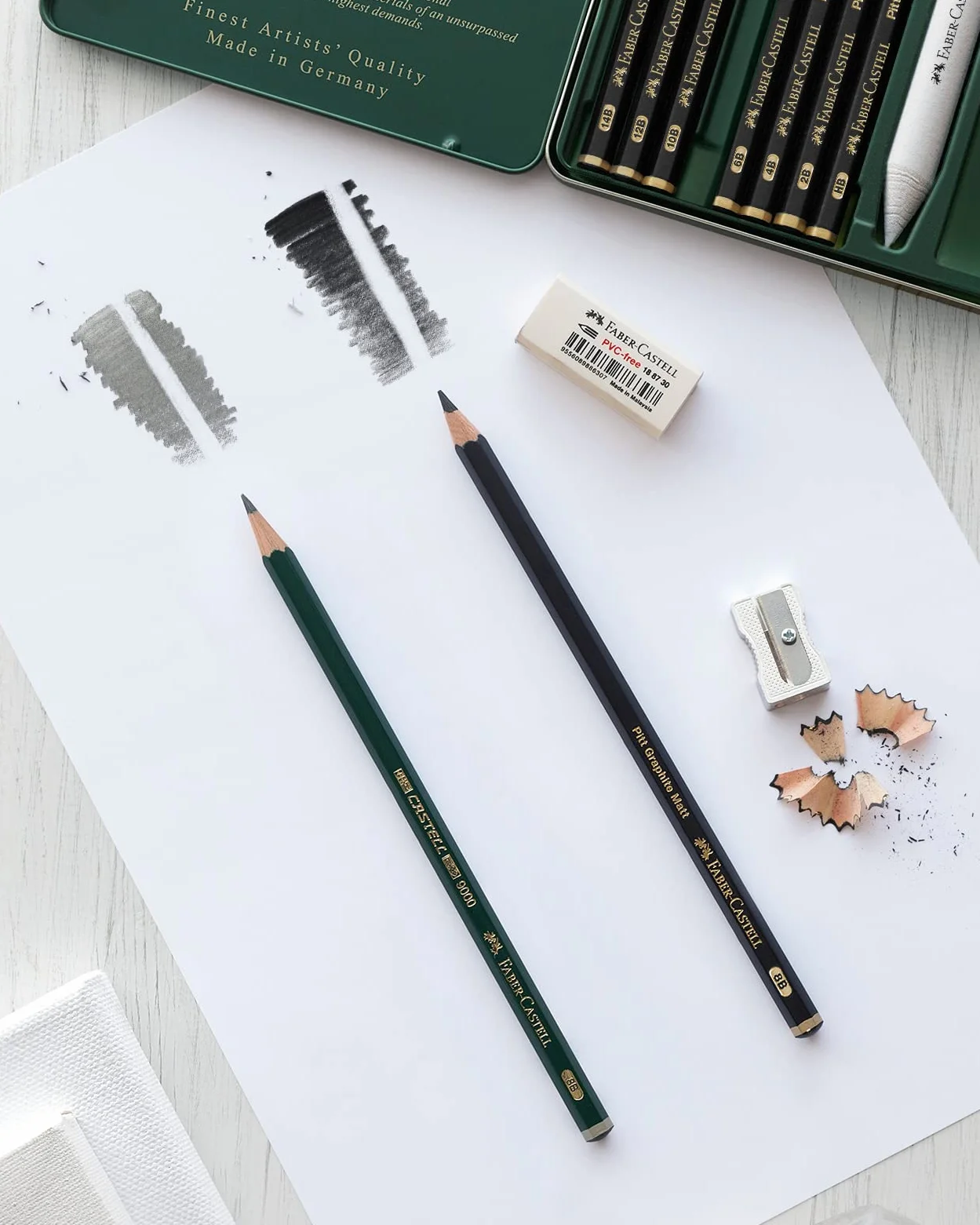 Faber-Castell 115207 - zestaw ołówków Pitt Graphite Matt, 6-częściowy, stopień twardości 2B - 12B